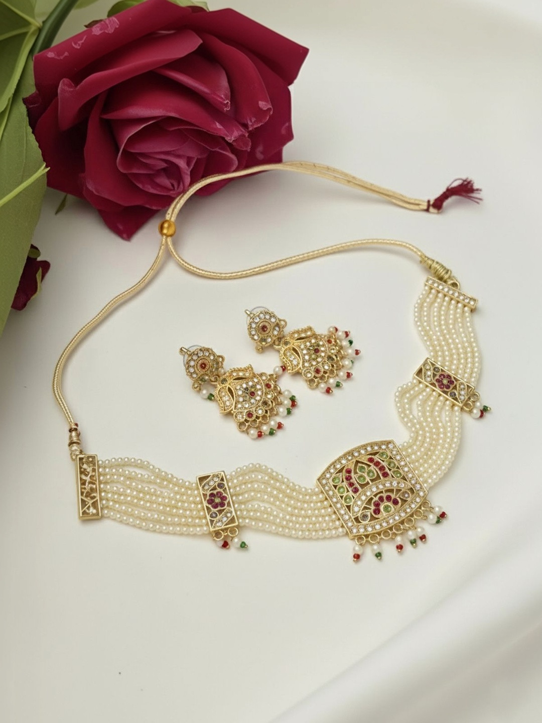 GILHER Copper Gold-Plated Choker Necklace