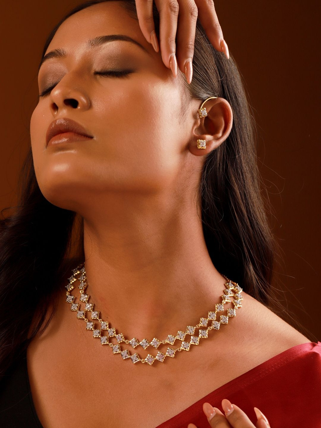 Shahi Dwar Rawal Dastoor Necklace Set with Interchangeable Earrings