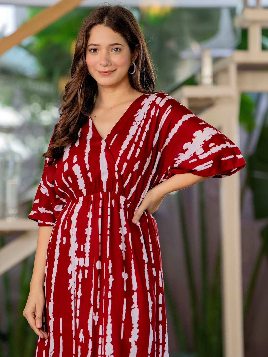 MANOJAVA Tie and Dye Dyed Midi Dress