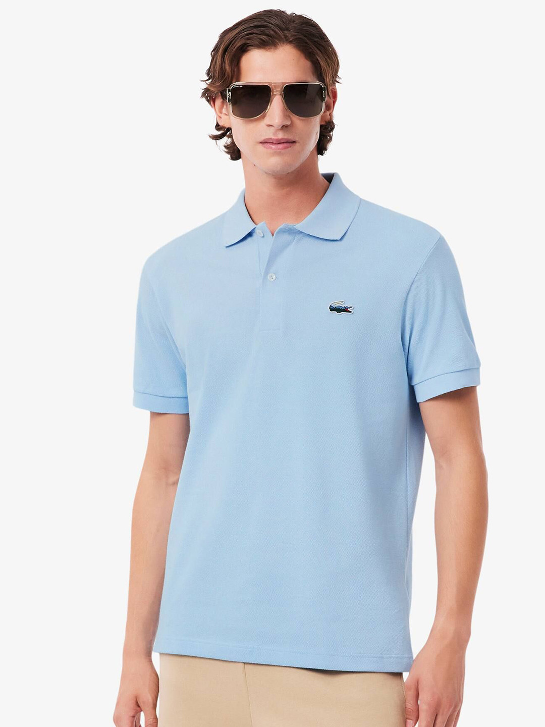 Lacoste Men Brand Logo Printed Polo Collar Cotton T-shirt
