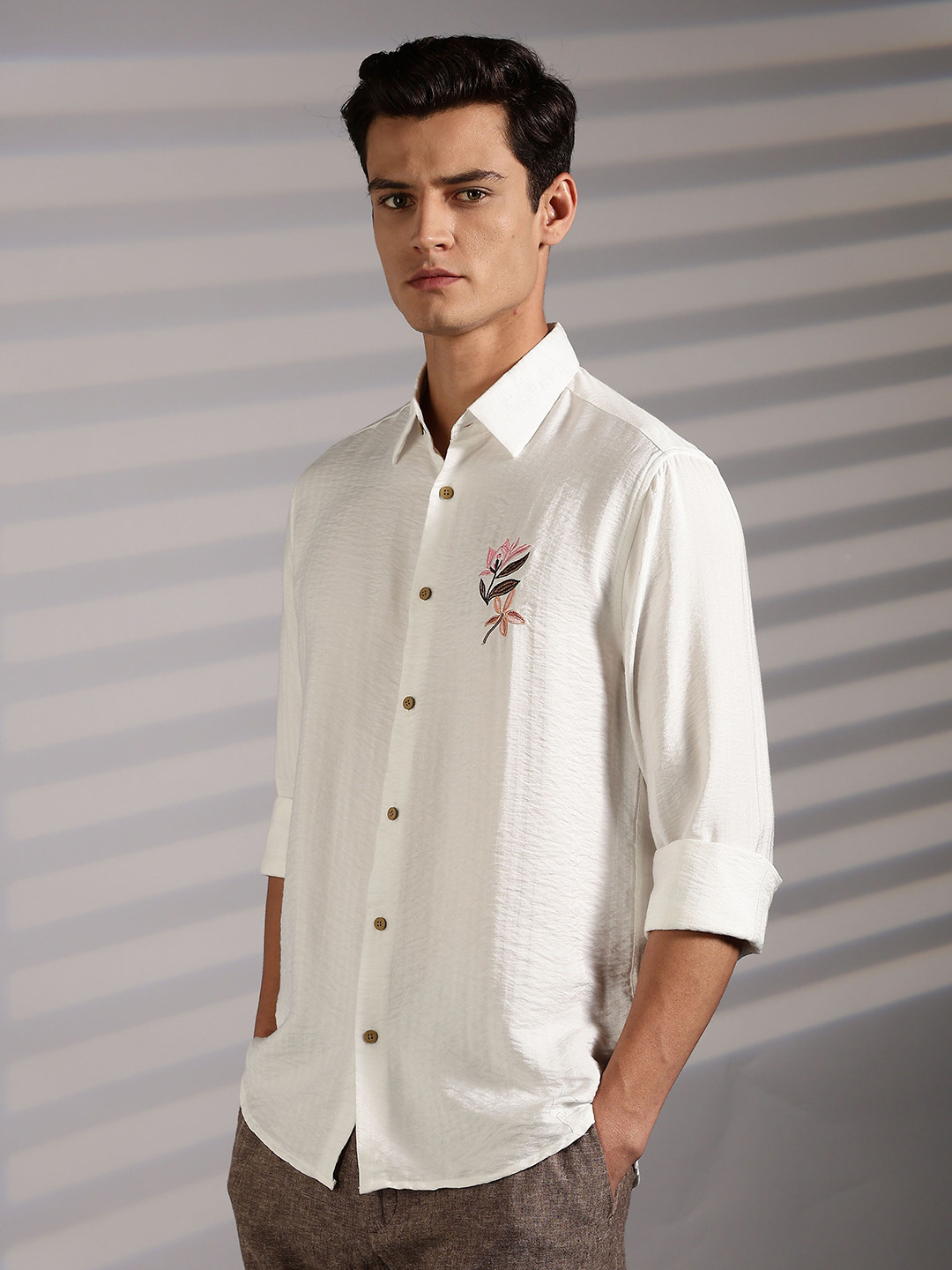 Eszett Men Solid Linen Shirts