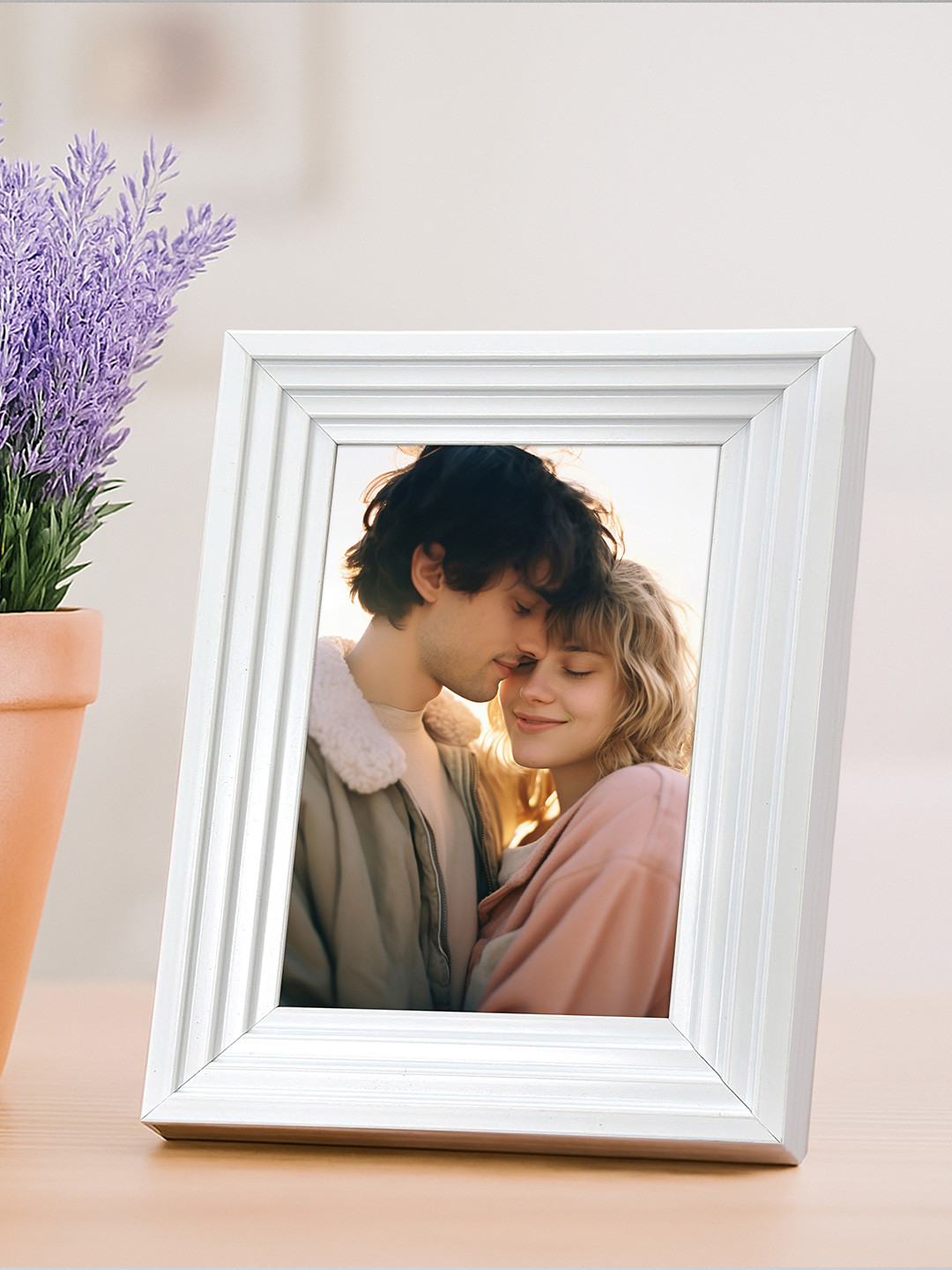 Art Street White Wooden Table Top Photo Frames