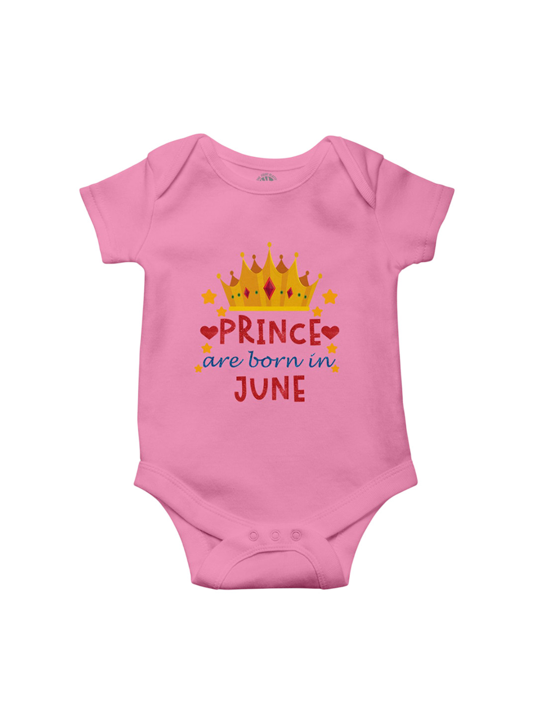 THE PRINT PLATTER Kids Born In June Printed Bio Wash Envelope Neck Cotton Bodysuit