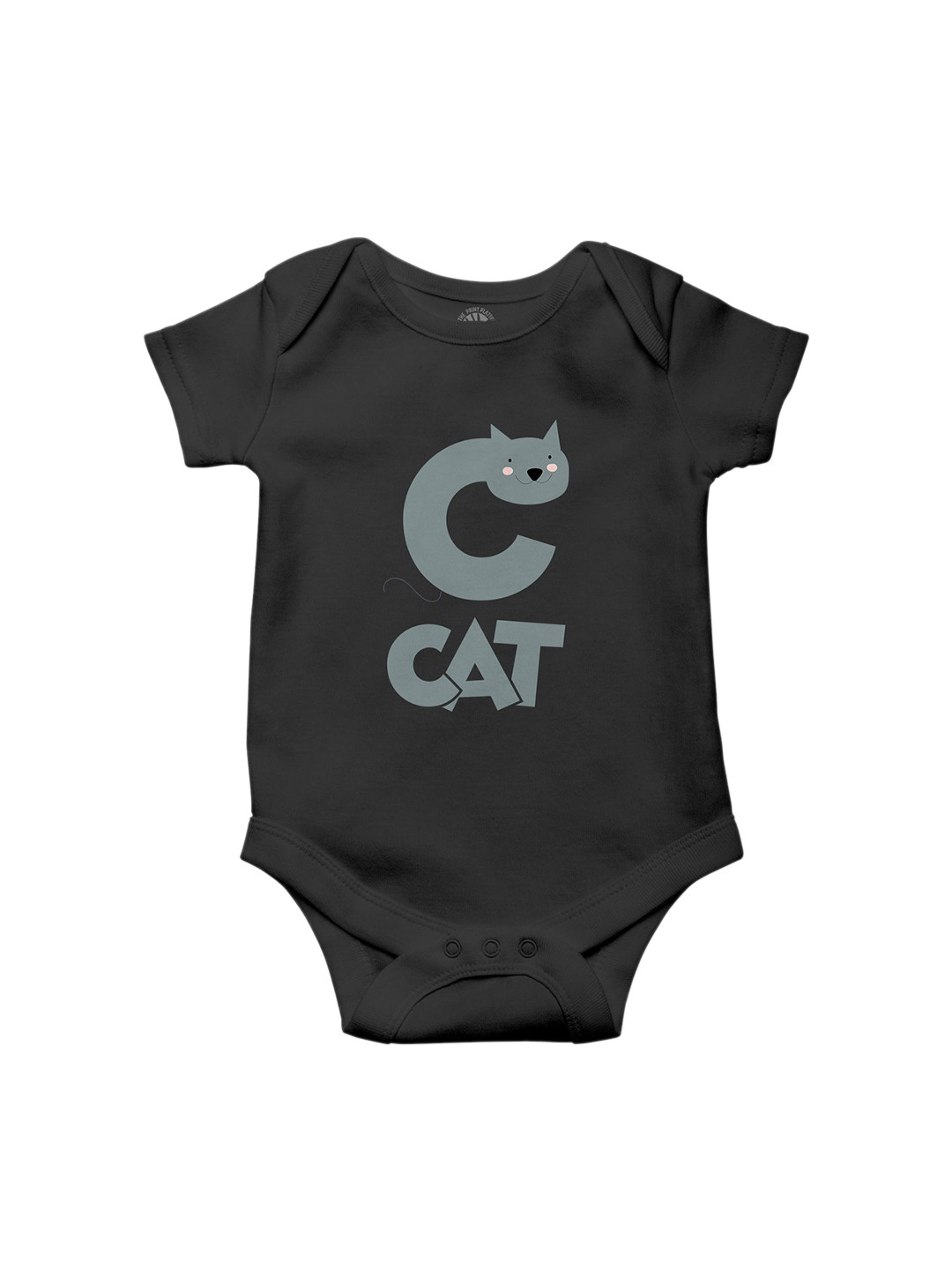 THE PRINT PLATTER Infants Kids Cat Printed Cotton Ultra Bio Wash Envelope Neck Bodysuit