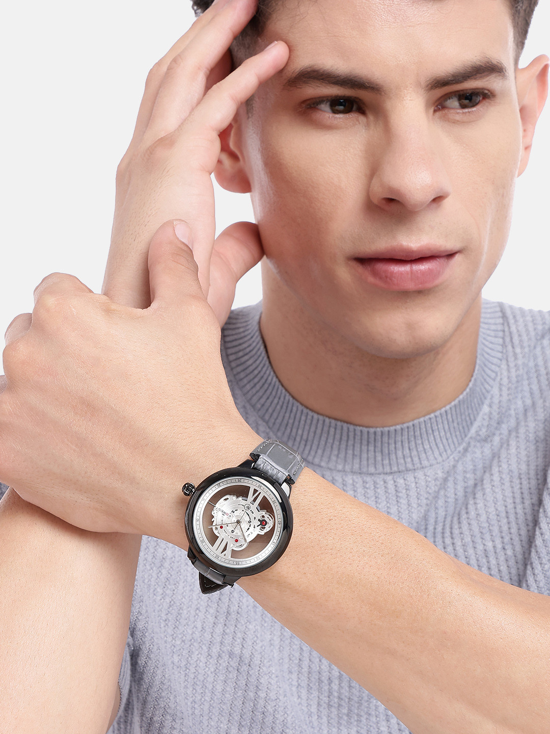 FOREST Men Analogue Leather Straps Watch - FRT-759-GRY