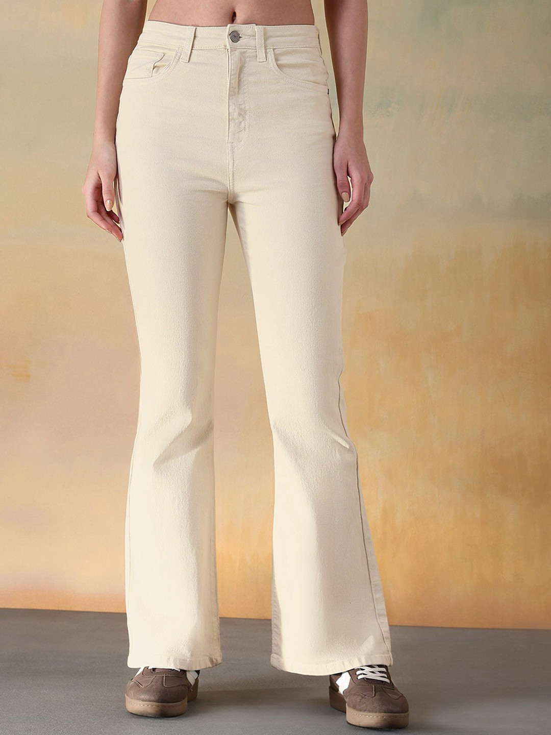 Flying Machine Women Stretchable Ultra-High Rise Flared Jeans