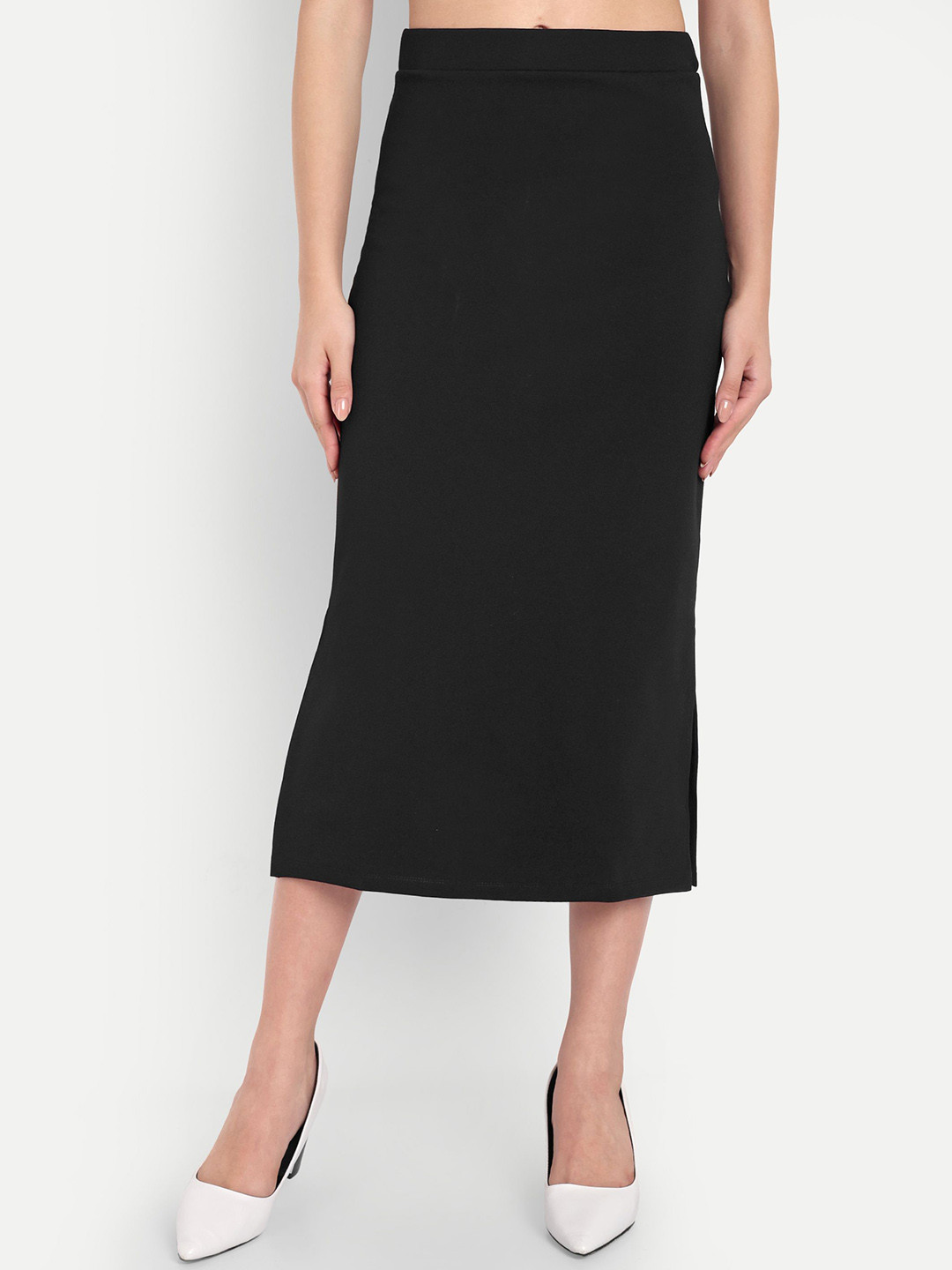 FairLeaf Women Pencil Midi Skirt With Side Slits