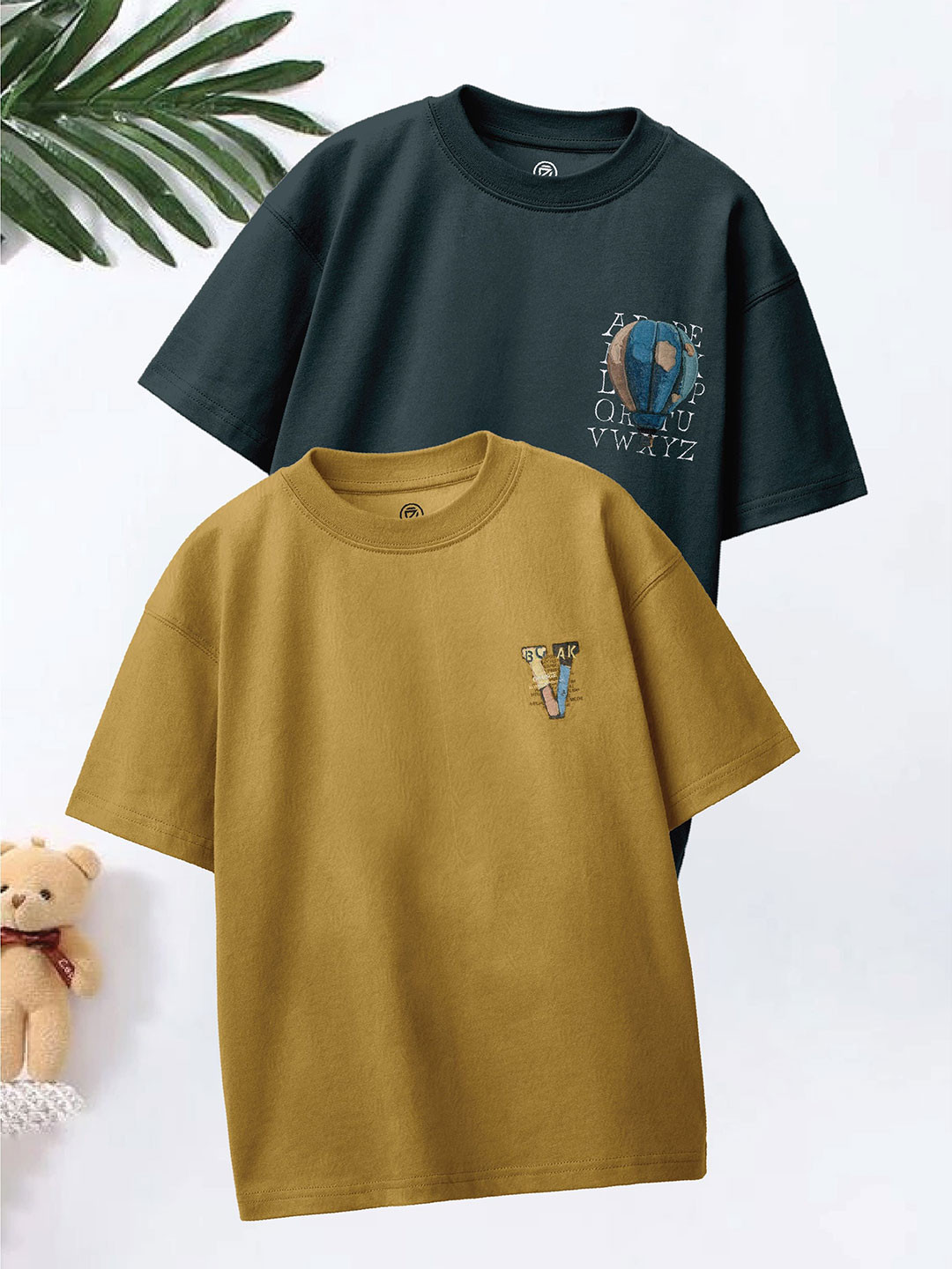 CODEZ Boys Graphic Printed Round Neck Round Neck Oversized Tshirts
