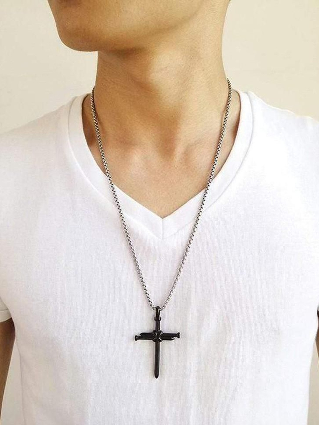 J.S ENTERPRISES Cross Pendant with Chain