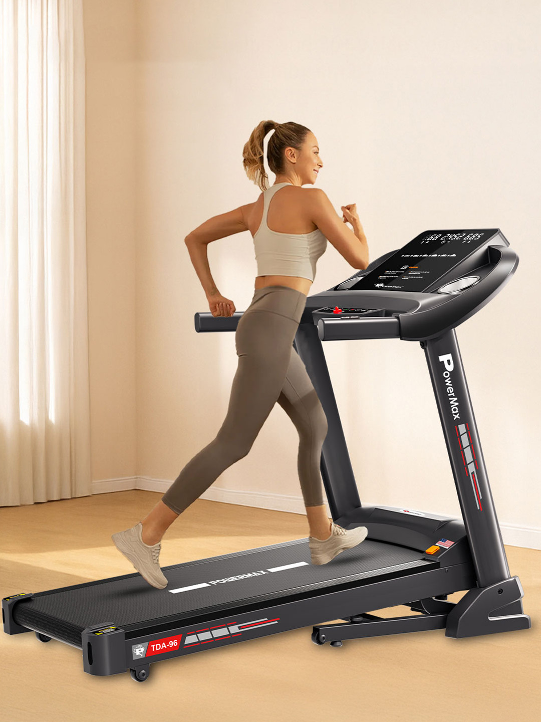 PowerMax Fitness TDA-96 Motorizer 4HP Peak Treadmill for Home Gym