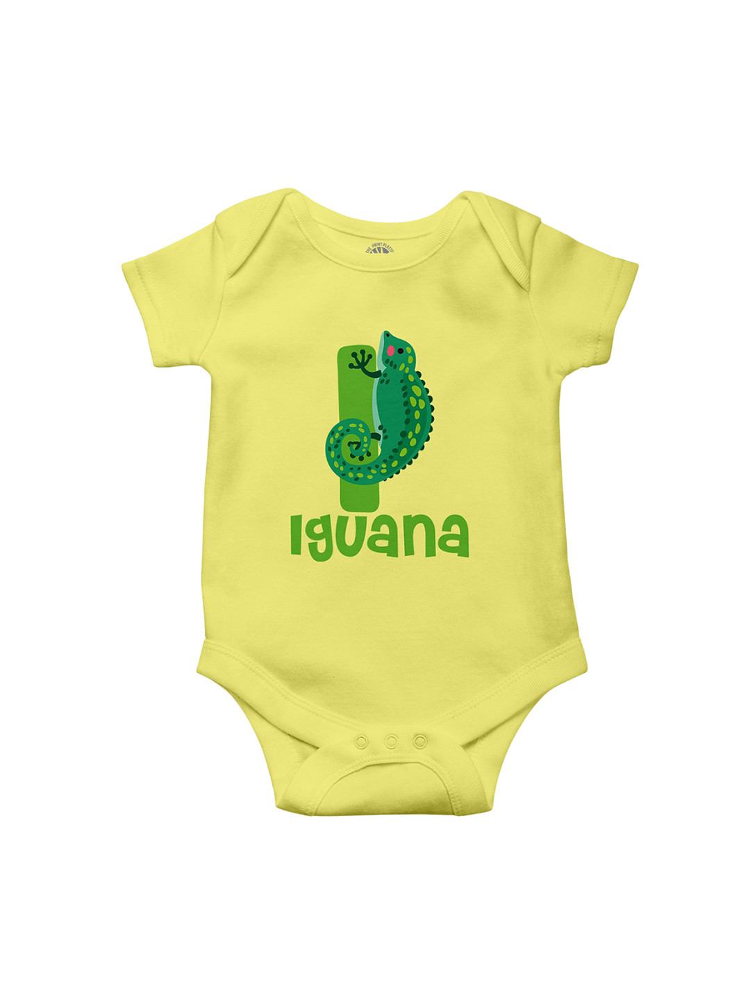 THE PRINT PLATTER Kids Iguana Printed Envelope Neck Cotton Bodysuit