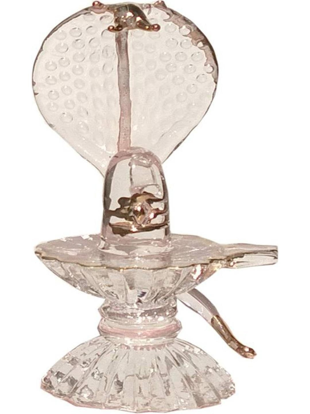 1ST TIME Transparent Glass Glossy Prayer Room Lord Shiva Showpiece 3.14 inch