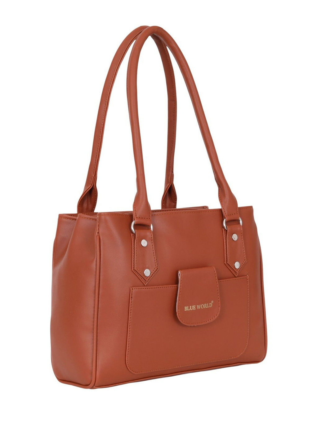 BLUE WORLD Solid Structured Handheld Bag And Detachable Sling Strap