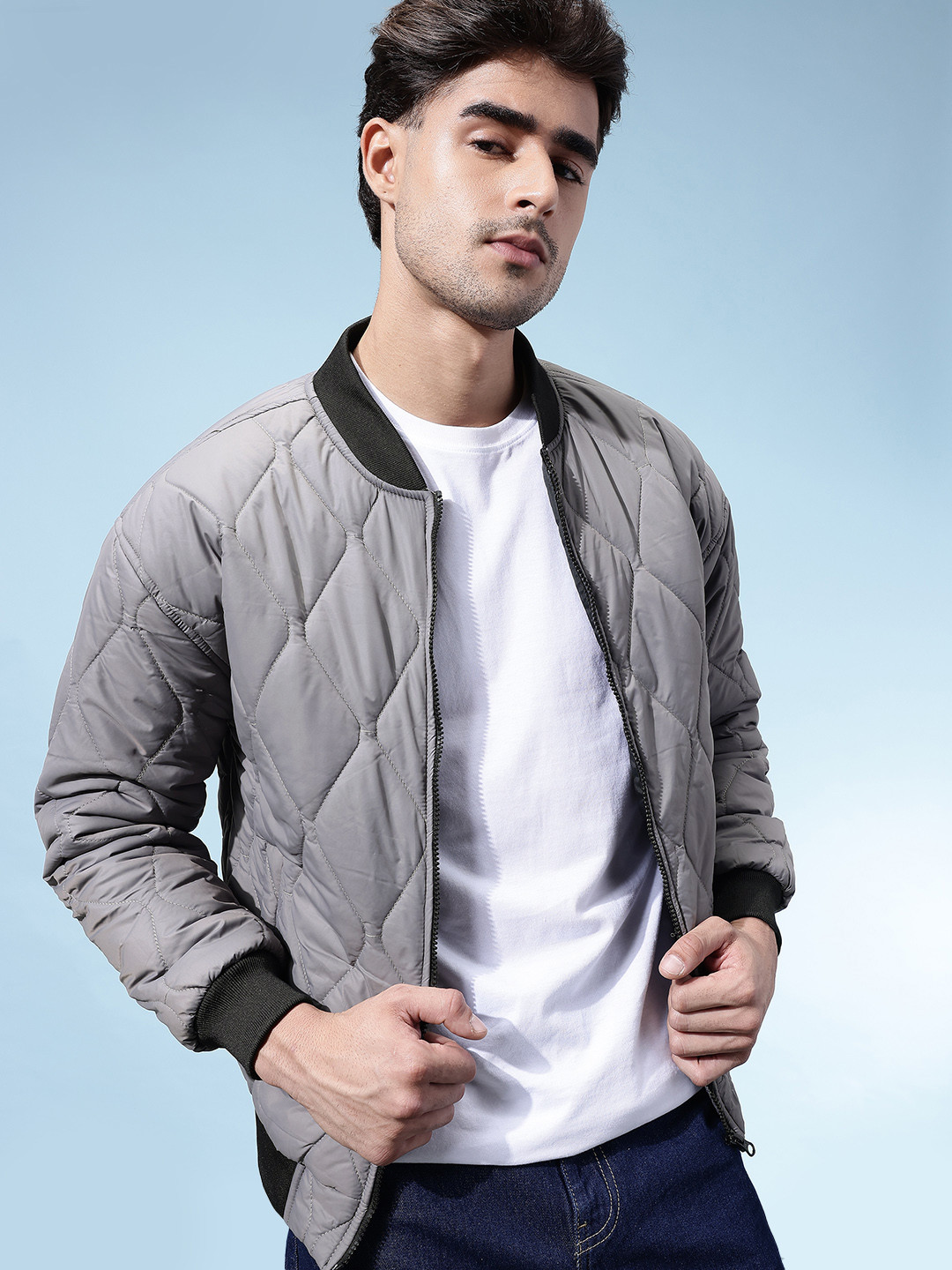 glitchez Quilted Bomber Jacket