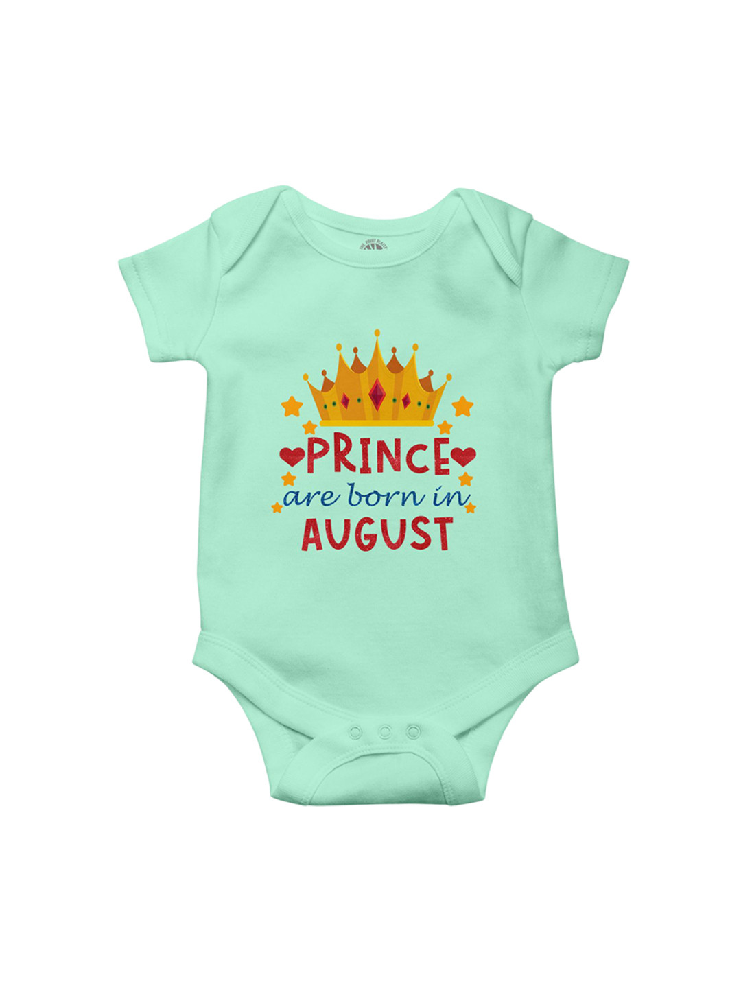 THE PRINT PLATTER Infants Born In August Printed Cotton Envelope Neck Bodysuit