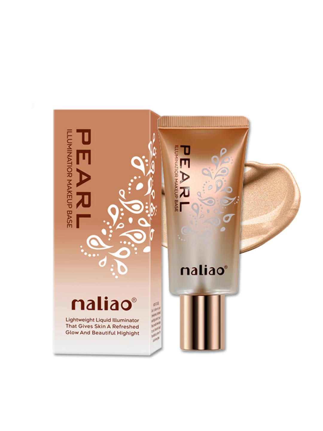 Maliao Pearl Illuminator Makeup Base - 40 g - Golden Pink