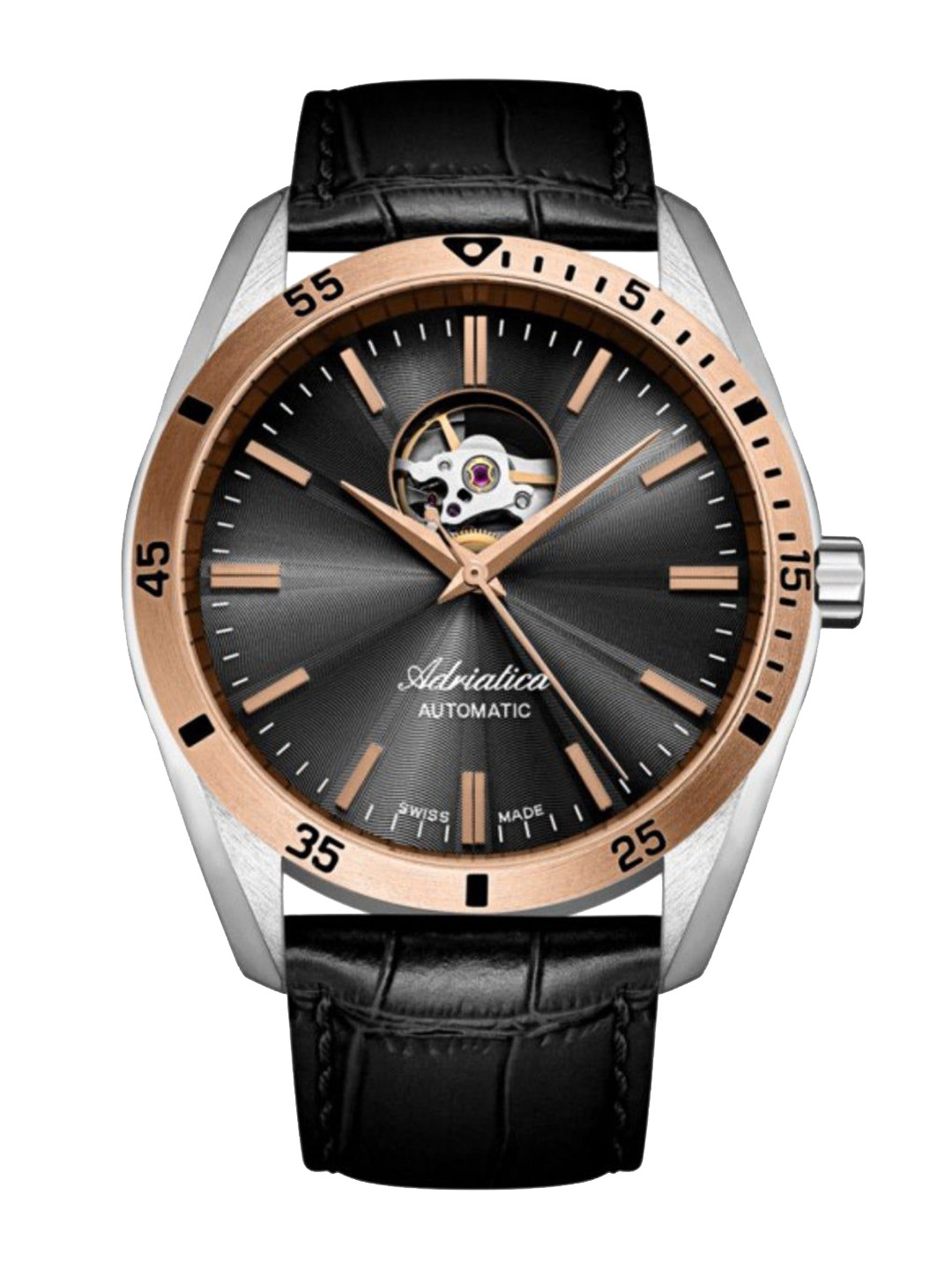 Adriatica Men Skeleton Dial & Regular Straps Analogue Automatic Motion Watch A8202.R216AO