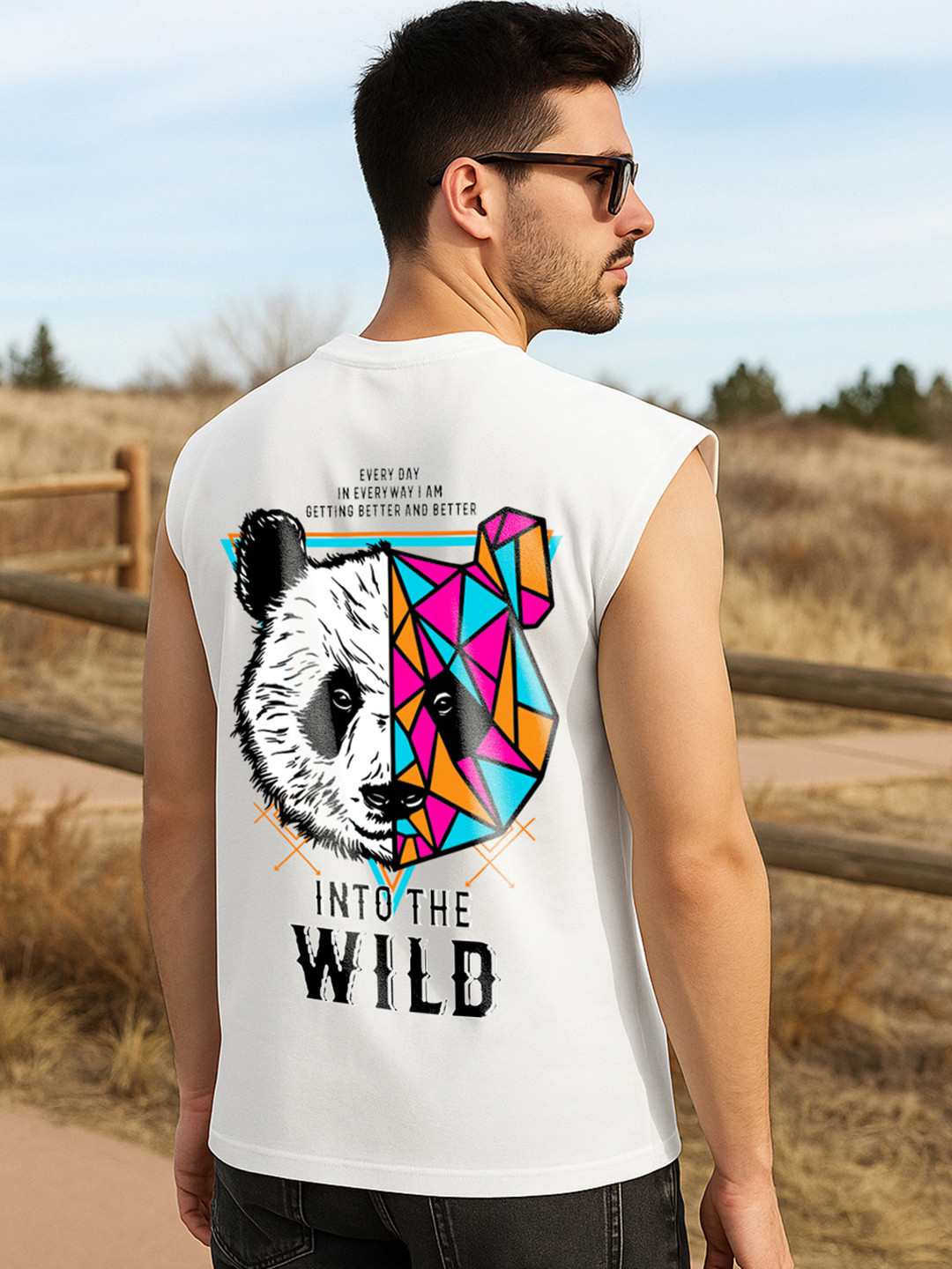 Bewakoof Men White Better & Better Graphic Printed Oversized Vest