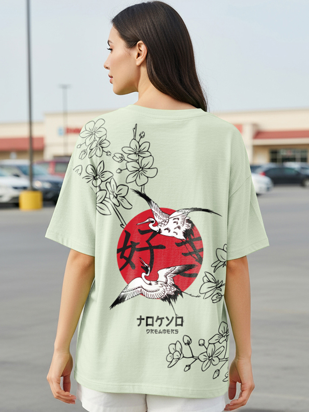 Bewakoof Air 1.0 Graphic Printed Drop-Shoulder Sleeves Oversized Cotton Casual T-shirt