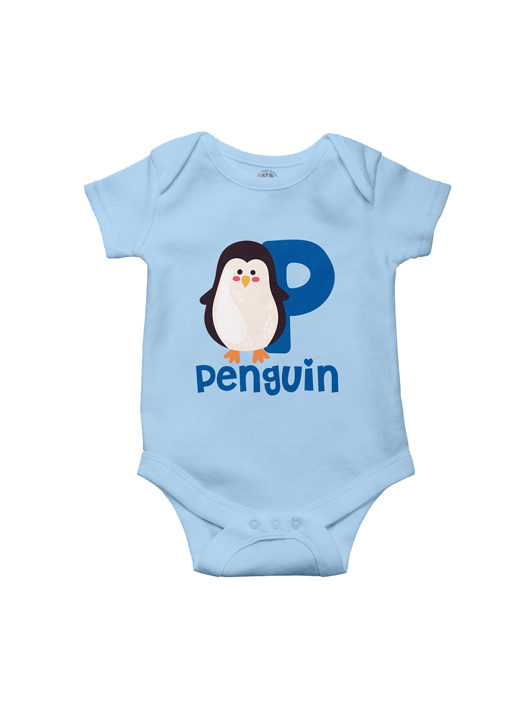 THE PRINT PLATTER Kids Penguin Printed Envelope Neck Cotton Bodysuit