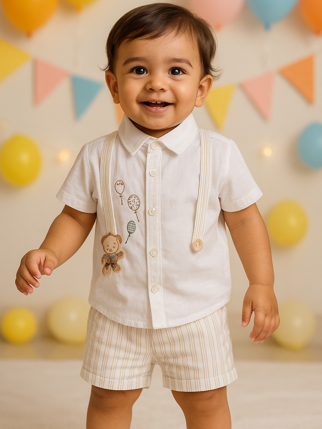 MeeMee Kids Printed Short Sleeves Shirt With Shorts