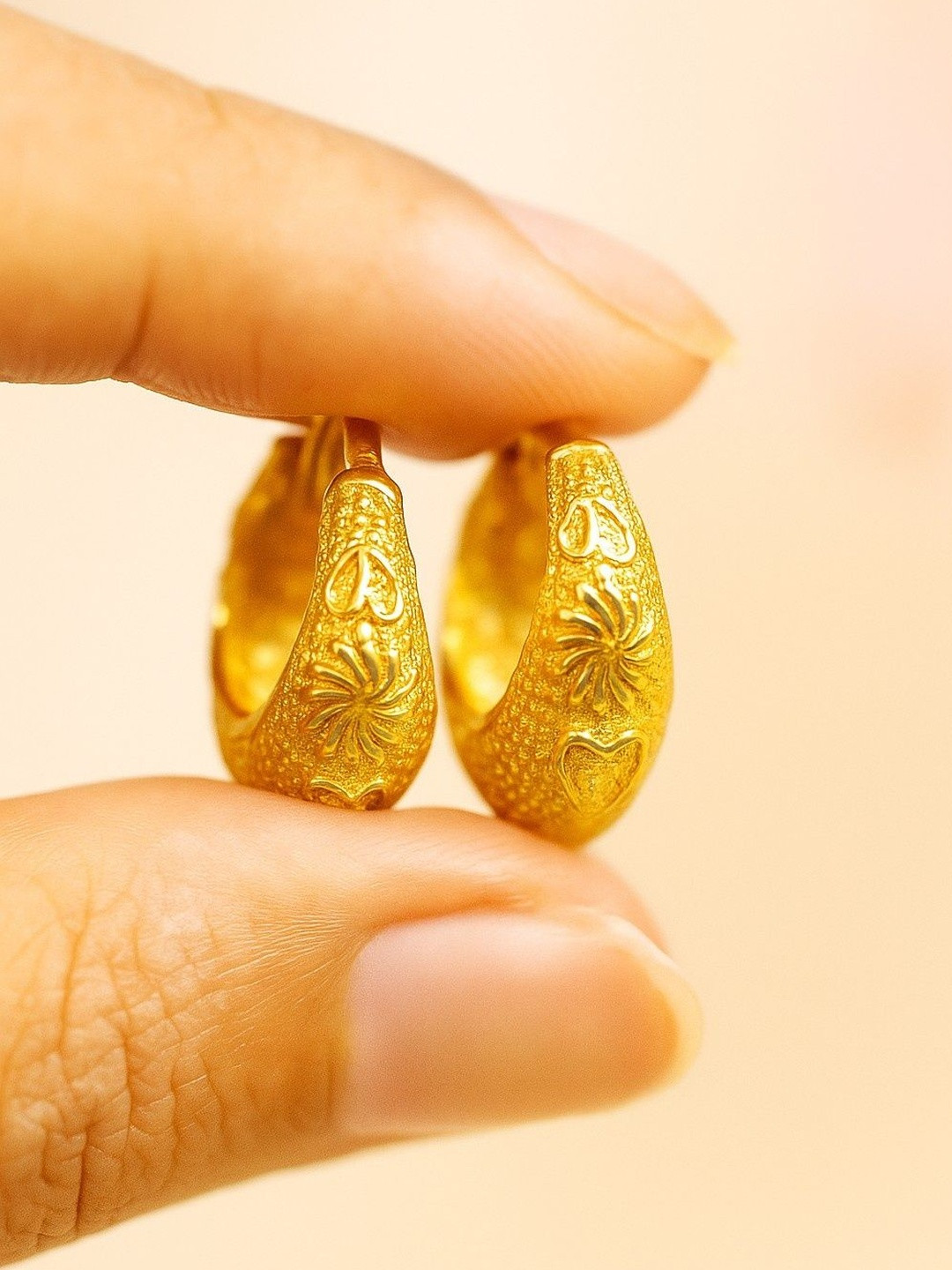 Grishma Gold-Plated Circular Hoop Earrings