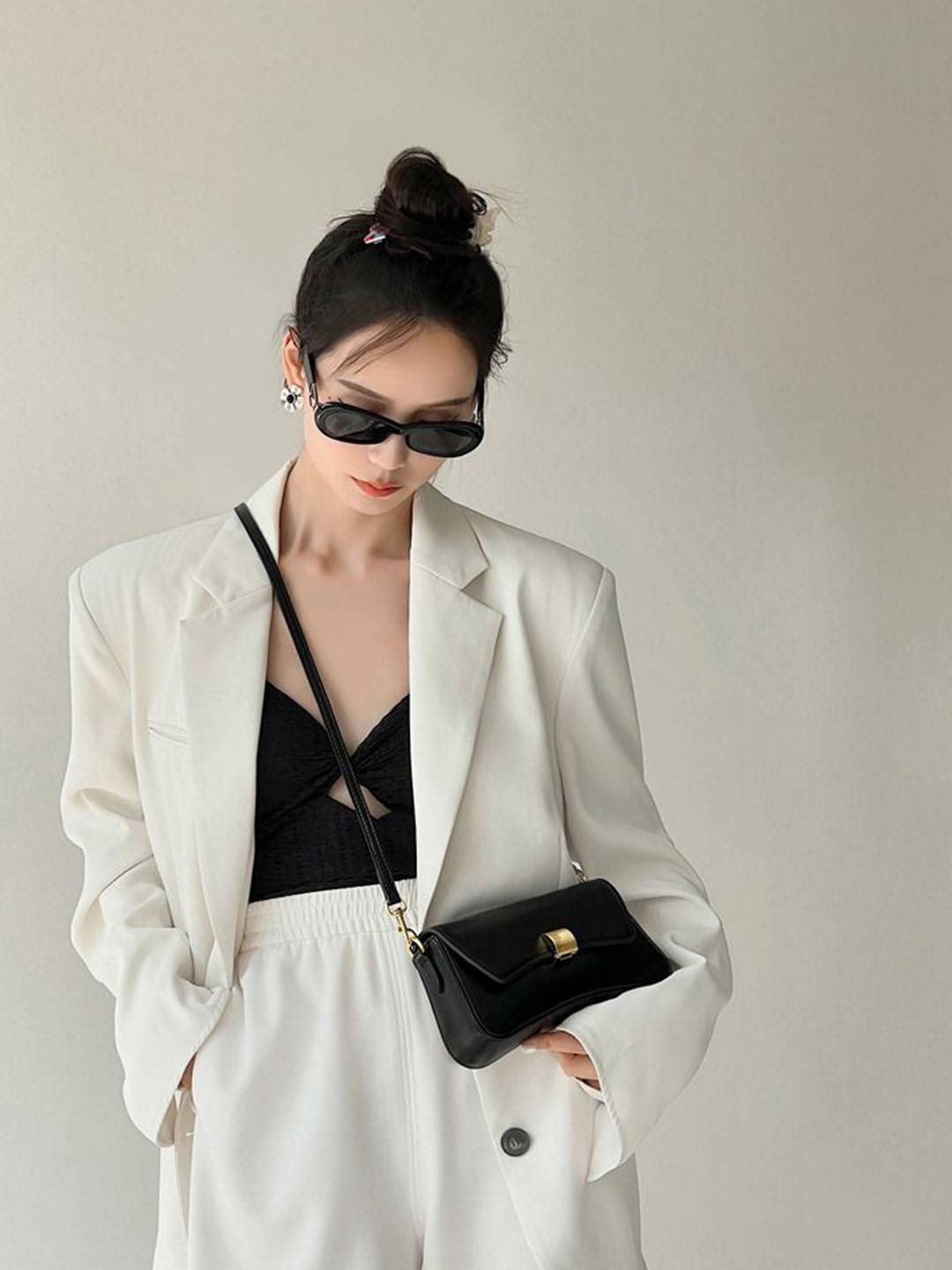 StyleCast Embellished Baguette Shoulder Bag