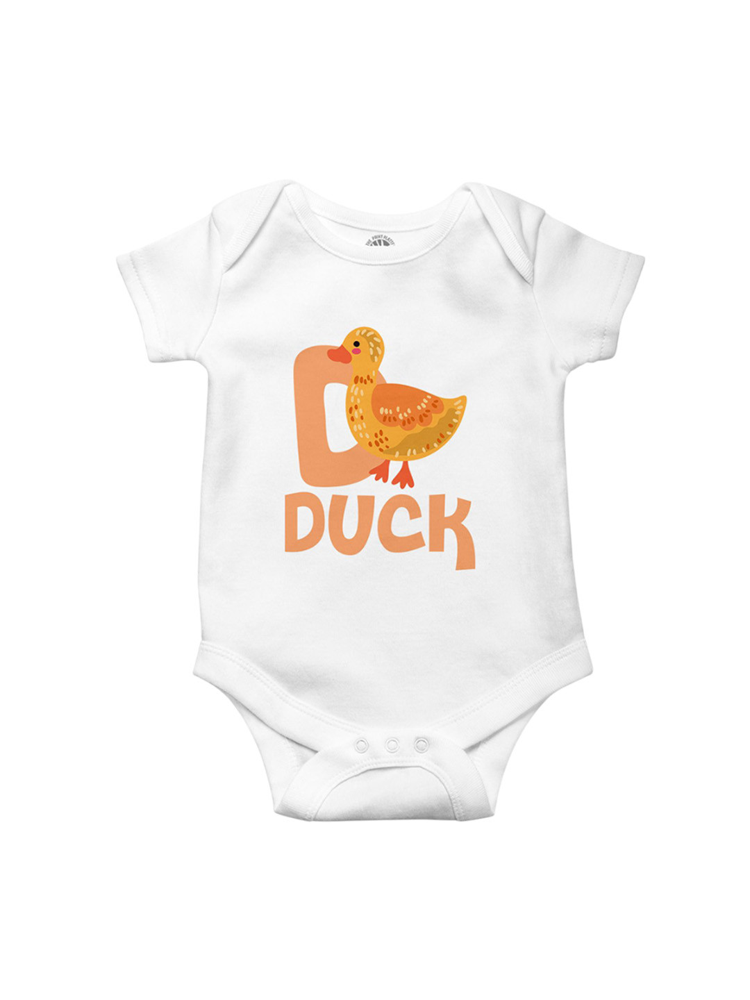 THE PRINT PLATTER Kids Duck Printed Cotton Bodysuits with Envelope Neck