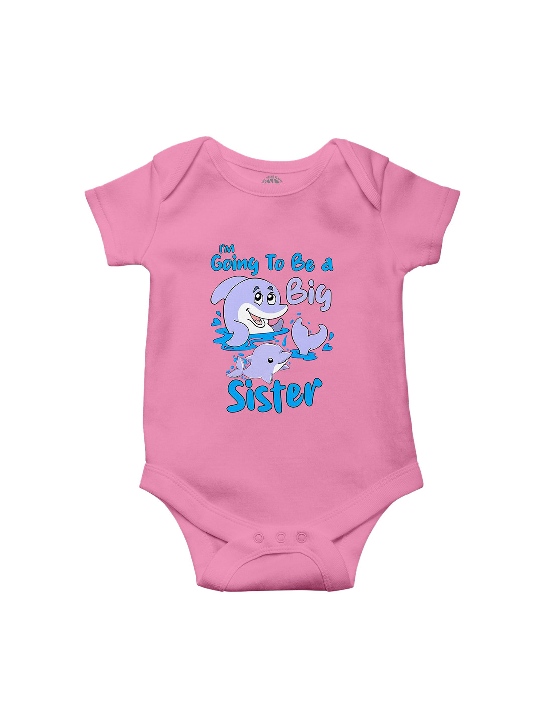 THE PRINT PLATTER Kids Big Sister Printed Envelope Neck Bio Wash Cotton Bodysuit