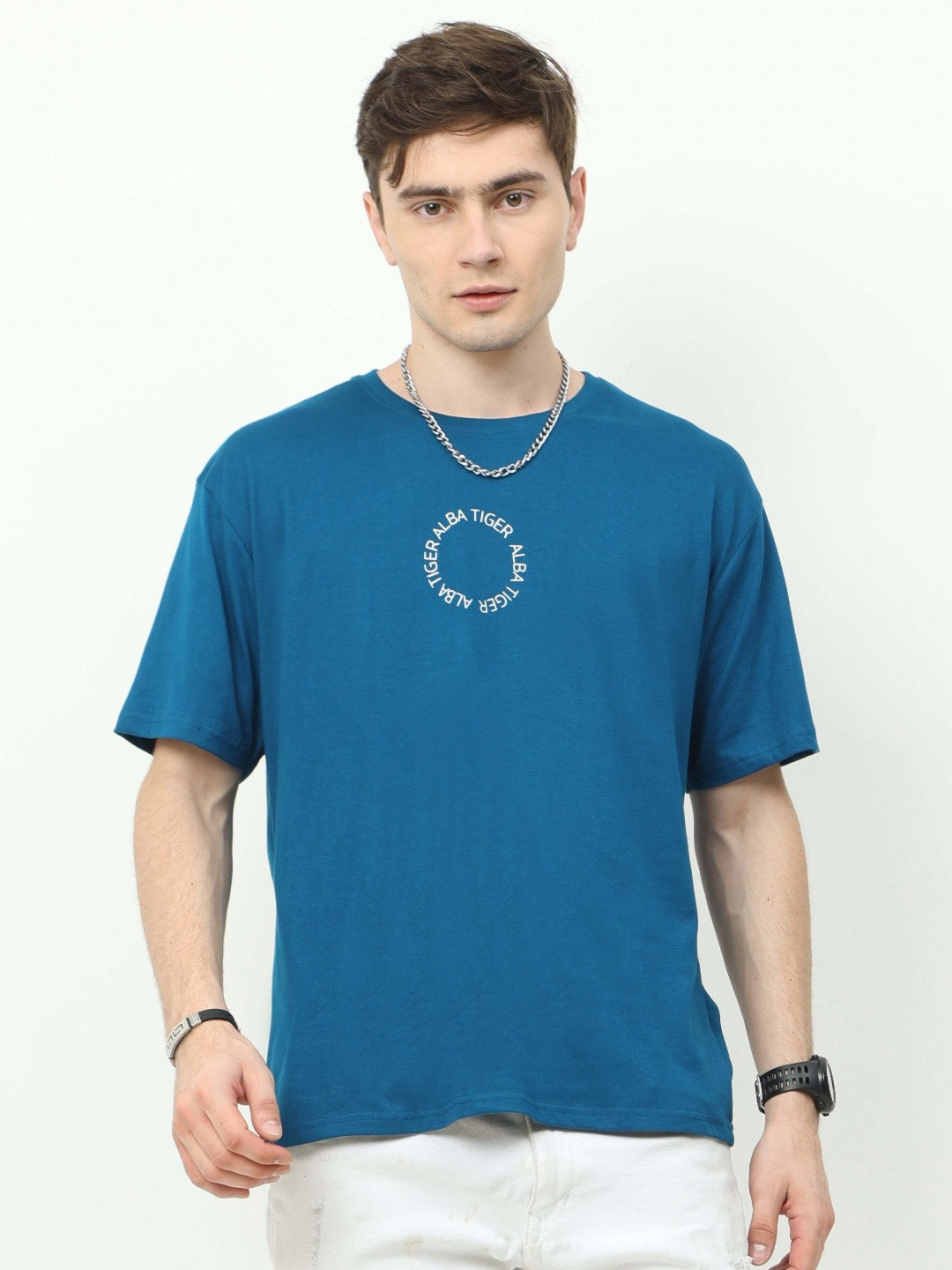 albatross Unisex Graphic Printed Round Neck Cotton Oversized T-shirt