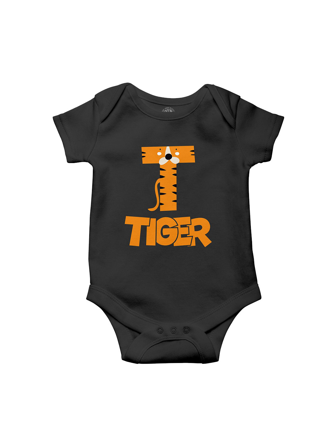 THE PRINT PLATTER Infants Tiger Printed Cotton Envelope Neck Bodysuits