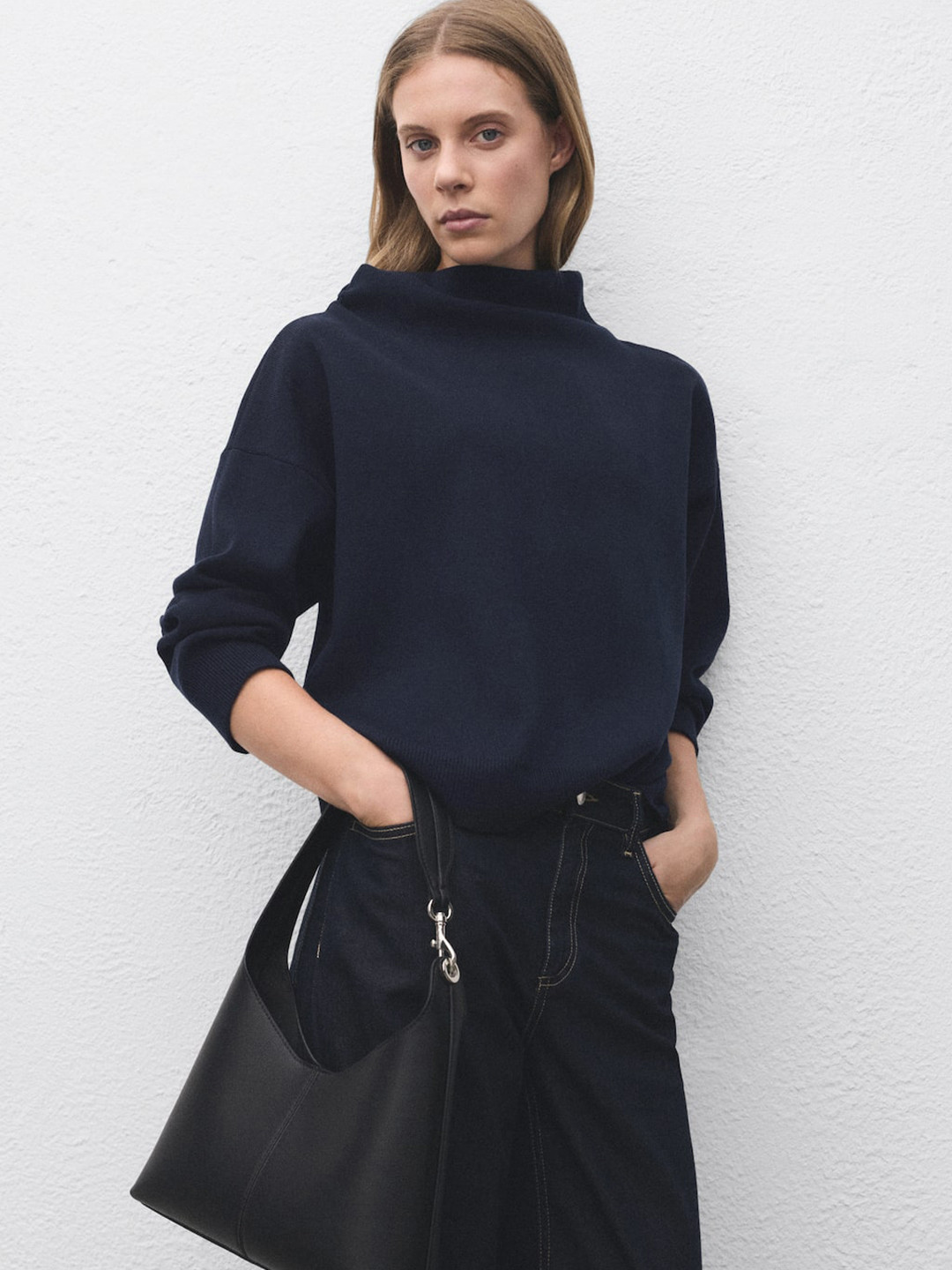 MANGO Cowl Neck Pullover