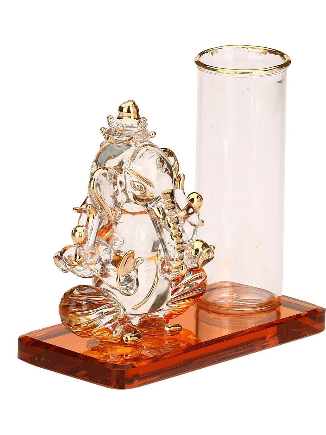 1ST TIME Decorative Showpiece Figurine Orange Glass Glossy 3D Cutout Showpiece 9 - 15 inch