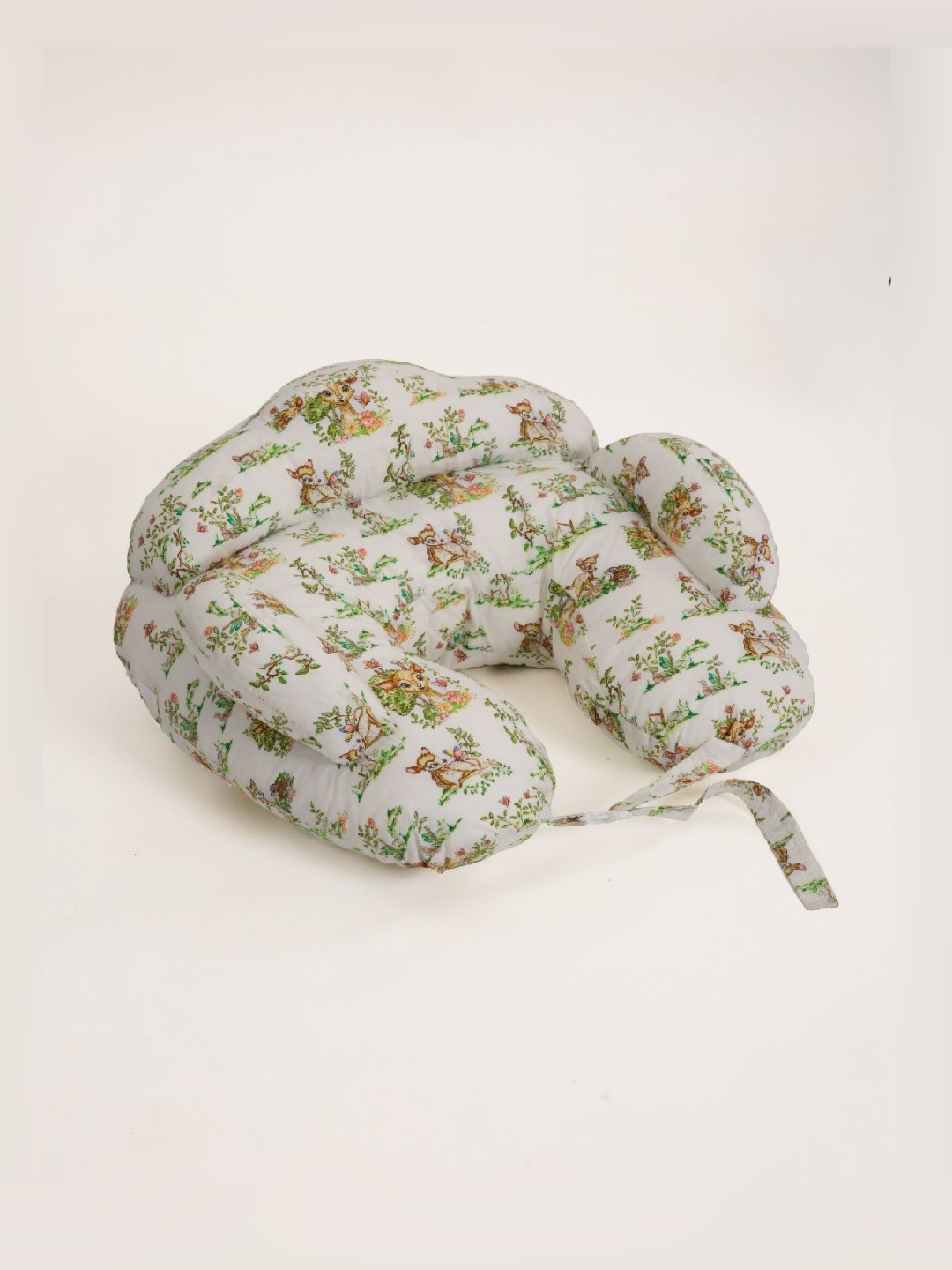 THE BABY TRUNK Kids White & Green Cotton Lightweight Baby Pillow