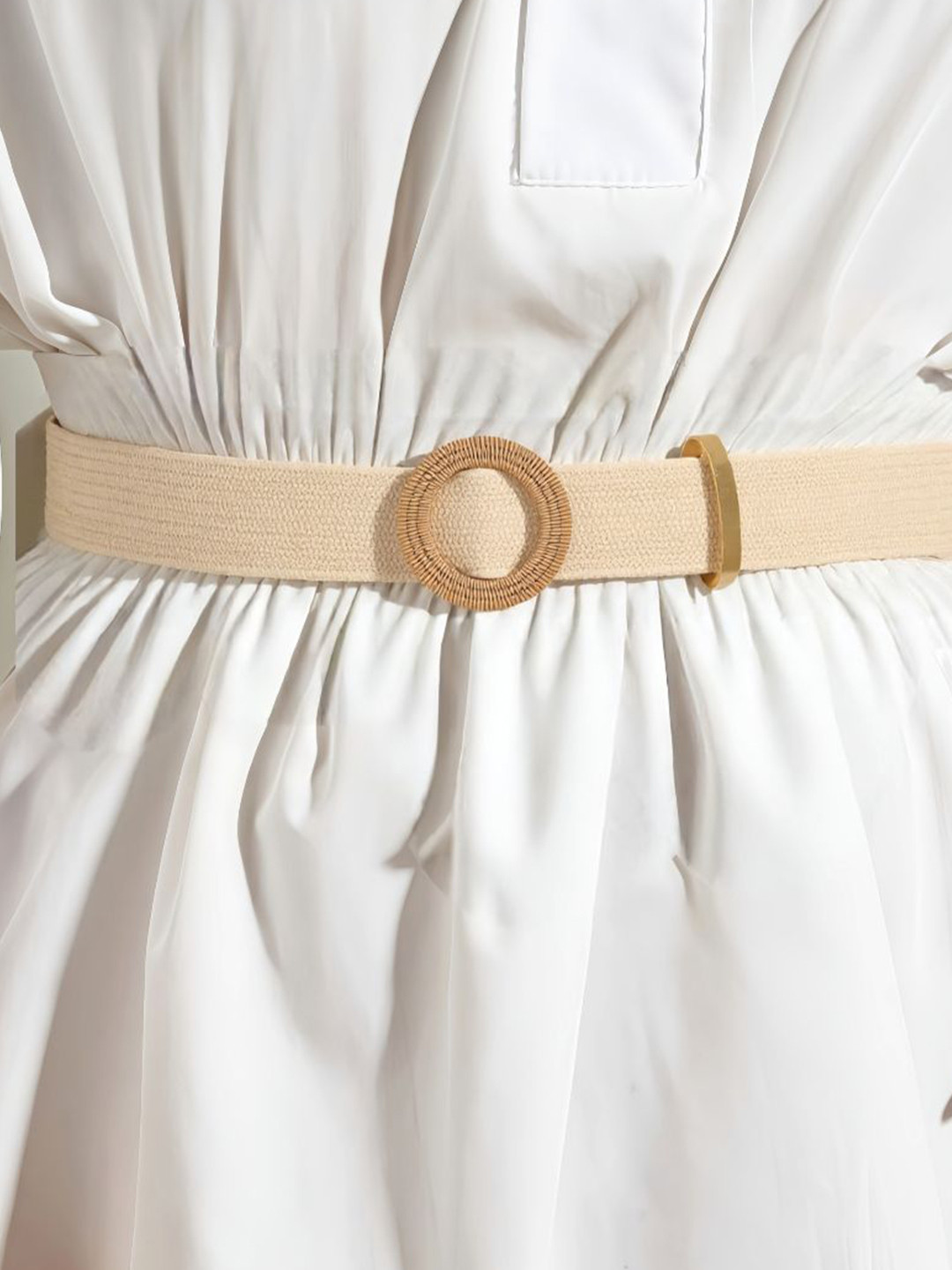 SALTY Girls Textured Cinnamon Shore Straw Belt