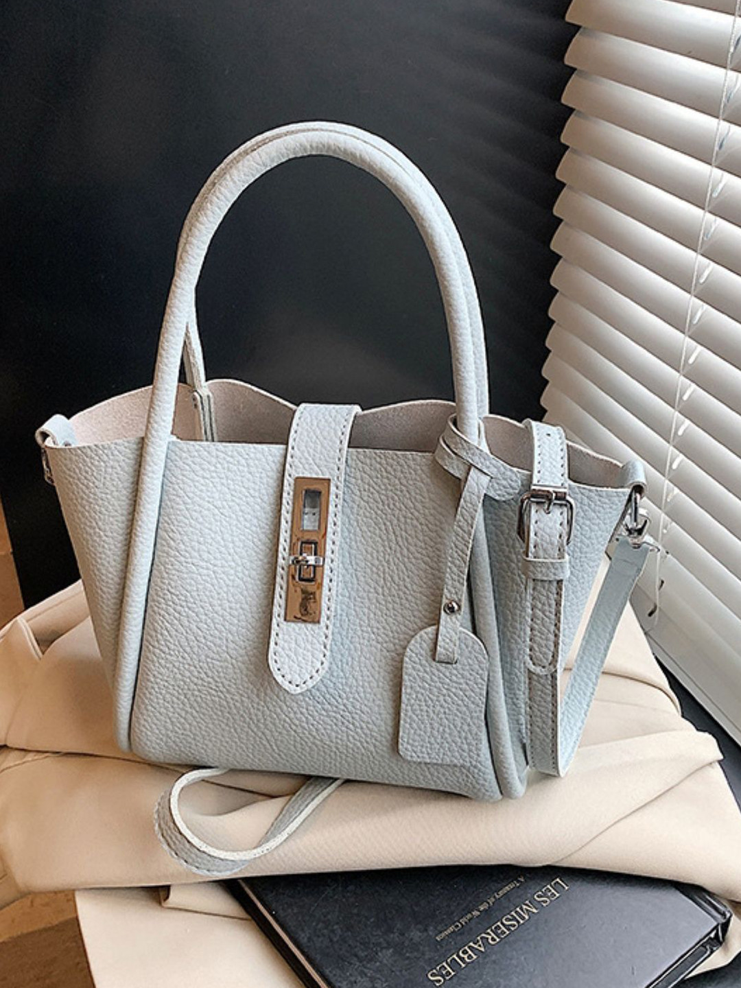 KPOP Women Swagger Party Two Handles Handheld Bag with Twist Closure