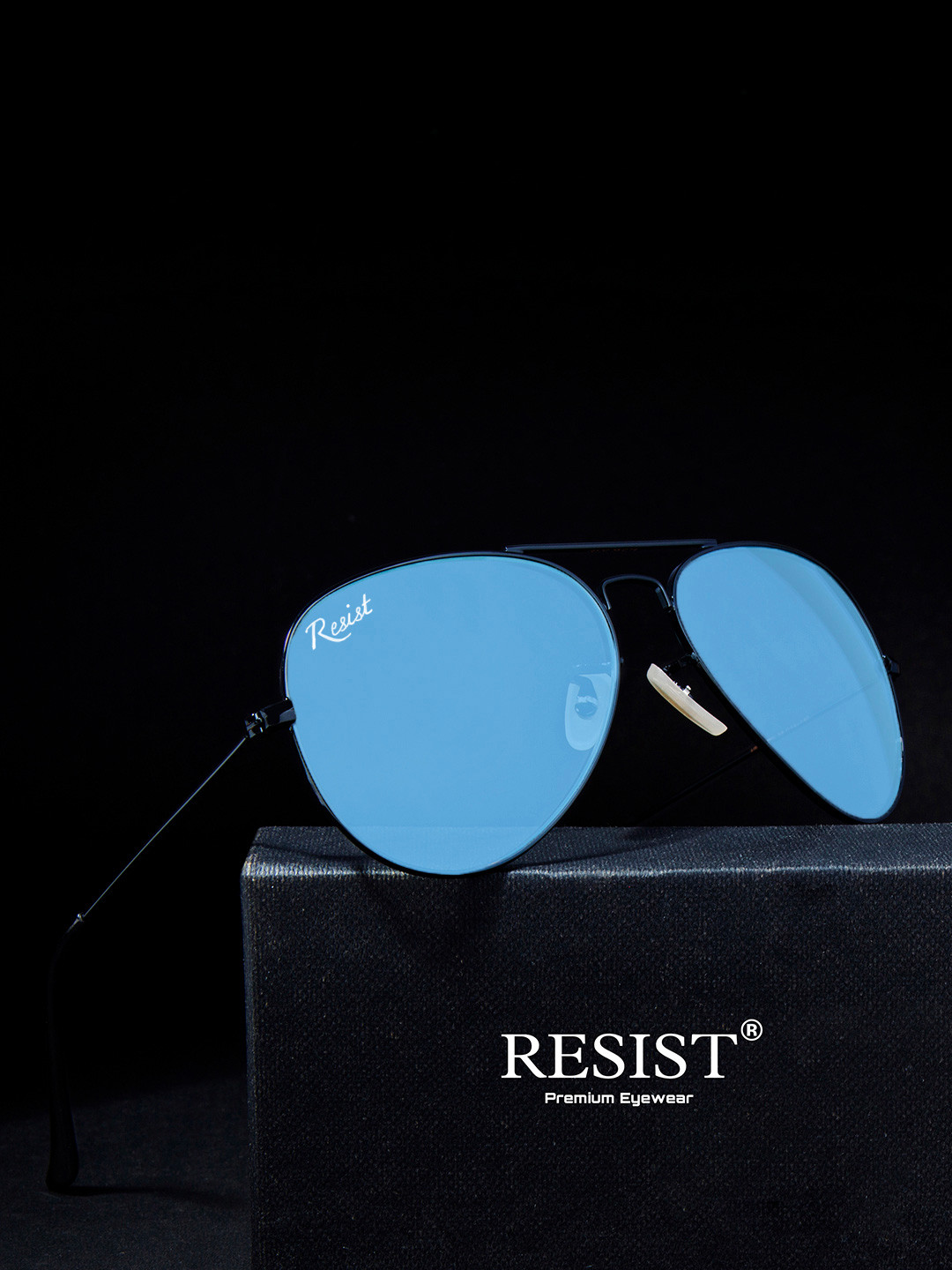 RESIST EYEWEAR Aviator Sunglasses with UV Protected Lens 08 Arc Black Candy
