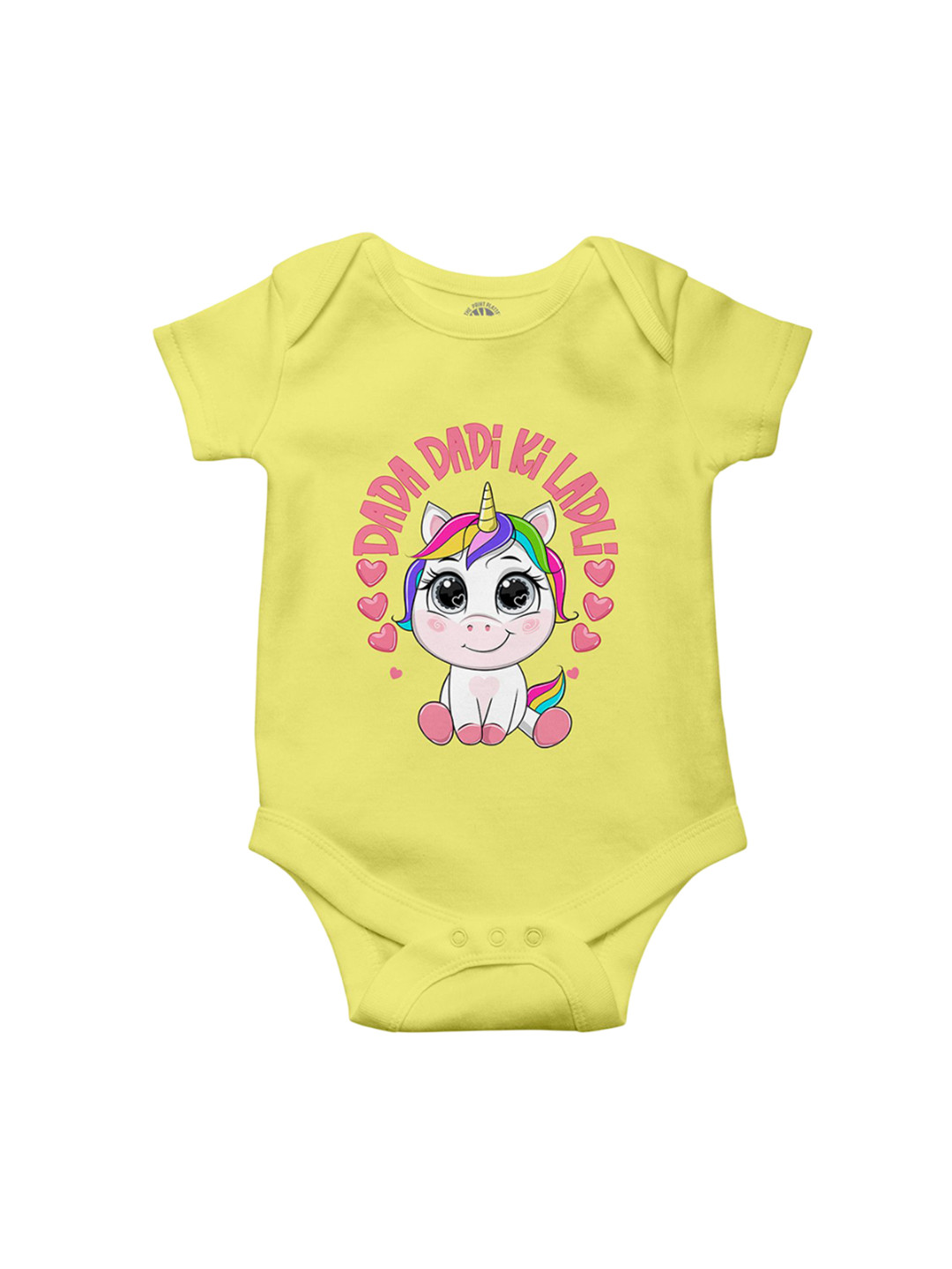 THE PRINT PLATTER Infants Kids Dadu Dadi Ki Ladli Printed Cotton Ultra Bio Wash Bodysuit
