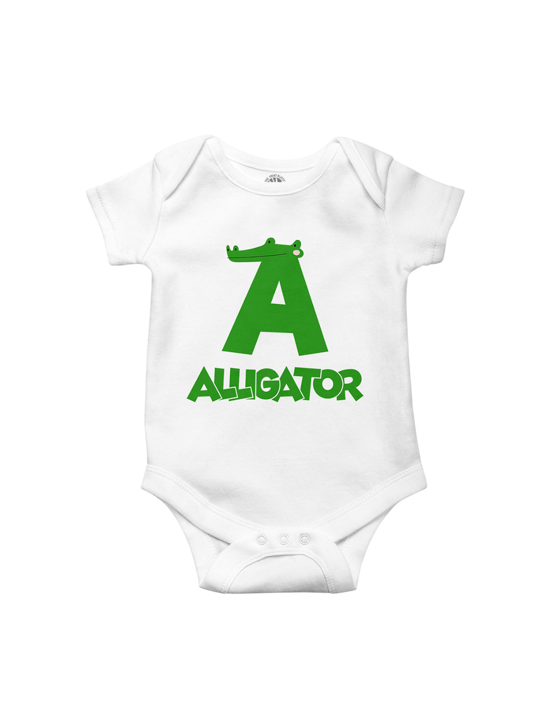THE PRINT PLATTER Kids Alligator Printed Cotton Bodysuits with Envelope Neck