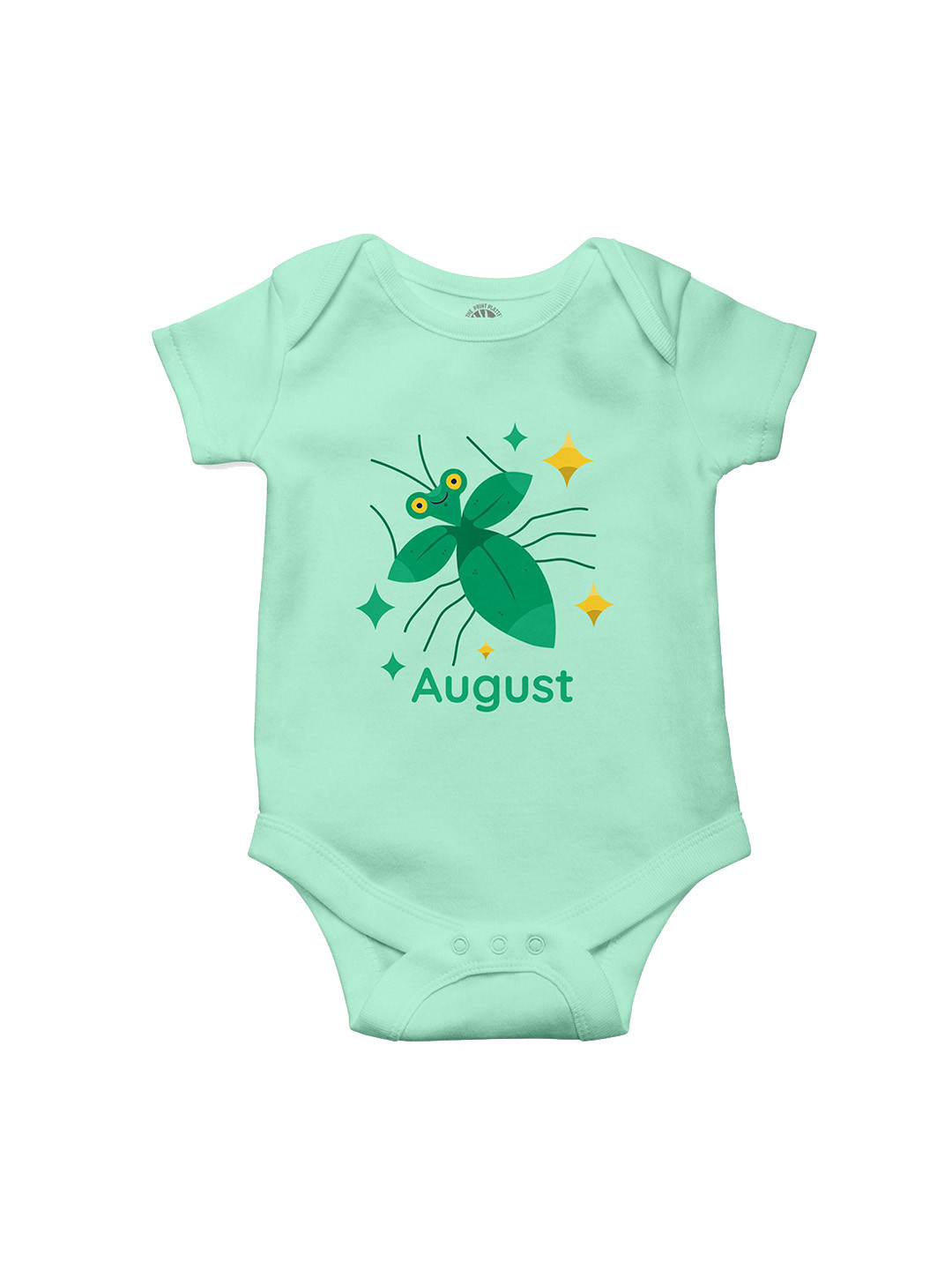 THE PRINT PLATTER Kids August Printed Cotton Bodysuit with Envelope Neck