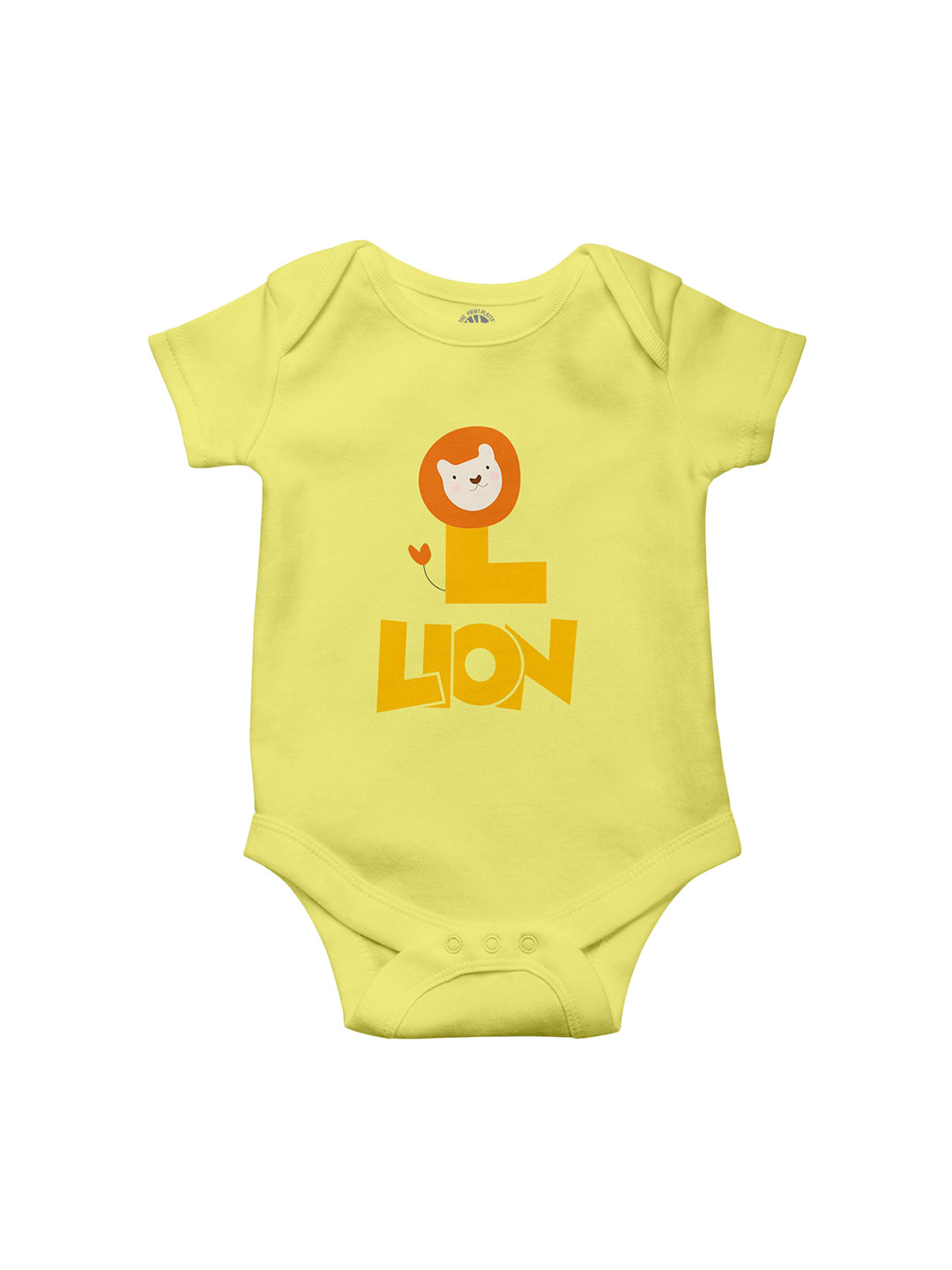 THE PRINT PLATTER Infants Lion Printed Bio Wash Envelope Neck Cotton Bodysuit