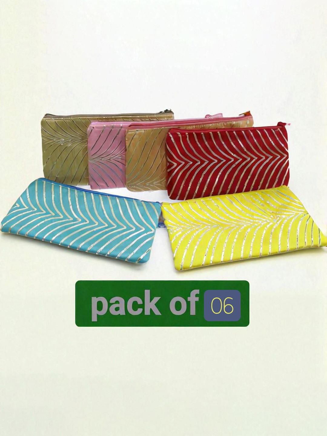 KUJRA Set Of 6 Striped Purse Clutch
