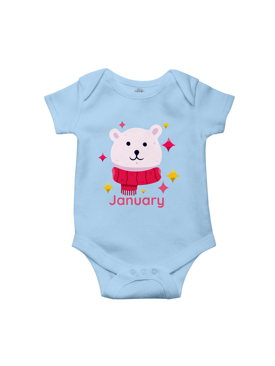 THE PRINT PLATTER Kids January Printed Cotton Bodysuit with Envelope Neck