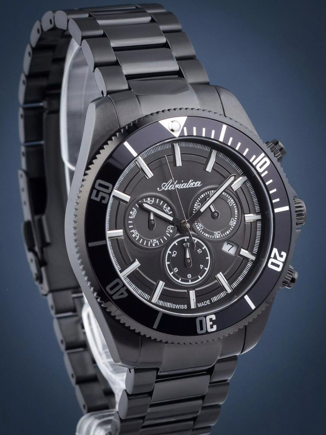 Adriatica Men Dial & Bracelet Style Straps Chronograph Analogue Watch A1139.B116CHN