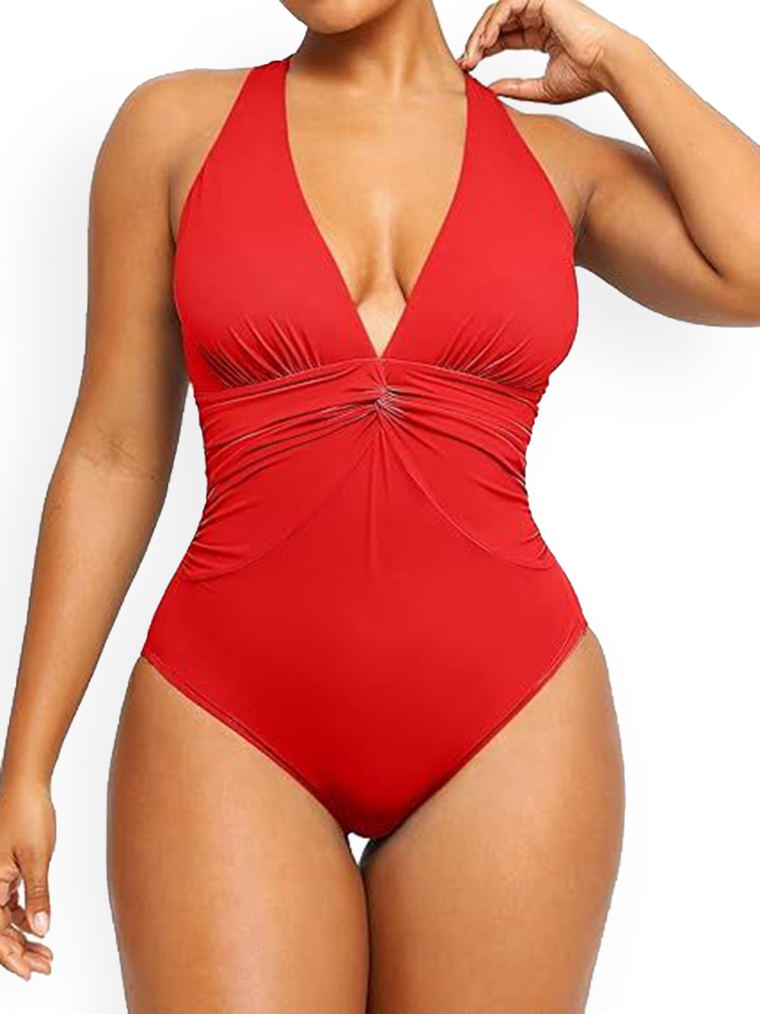 DREAM X FASHION Women Halter Neck Cut Out One shoulder Bodysuit