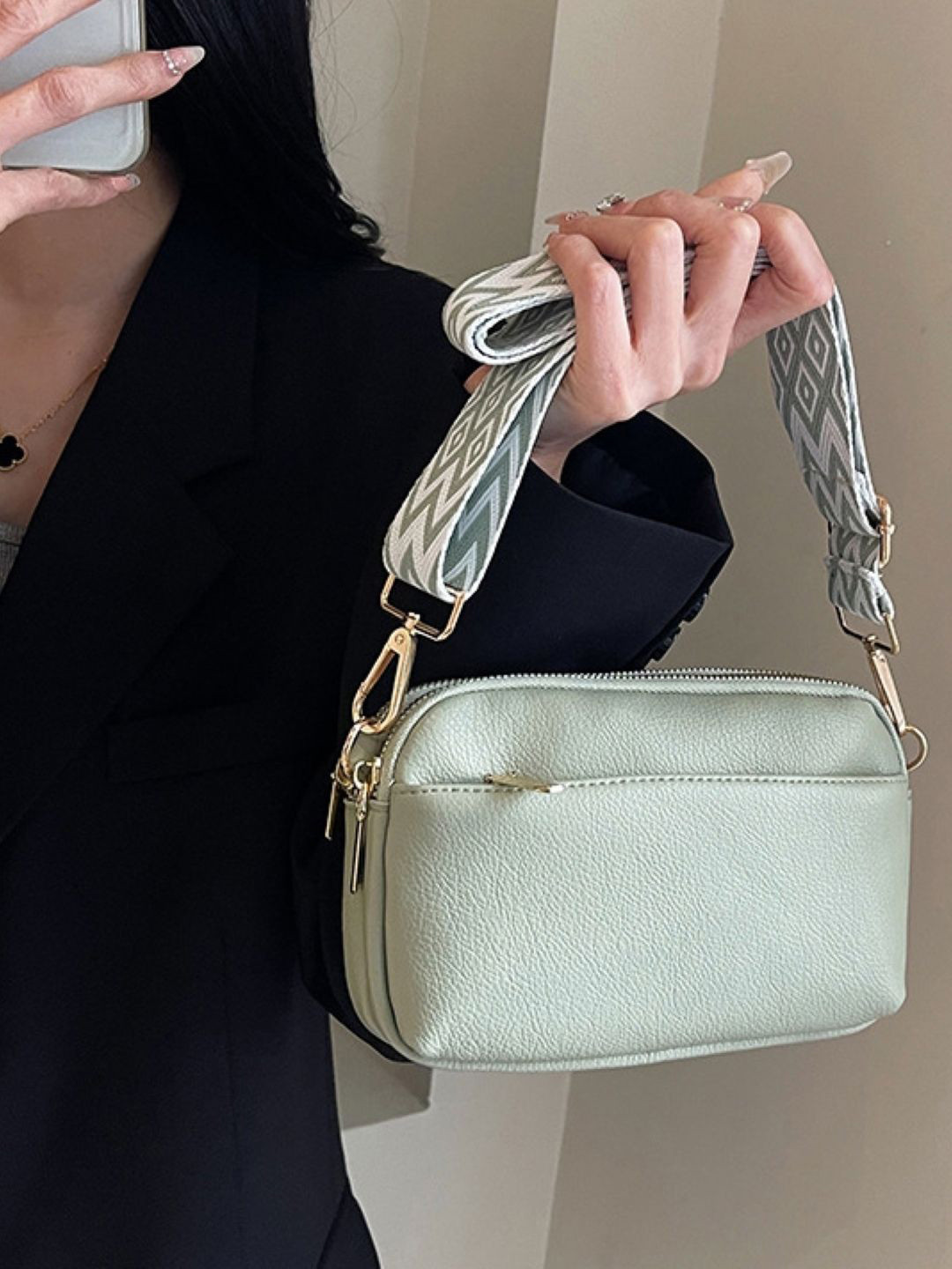 KPOP Women Solid Crossbody Casual Sling Bag