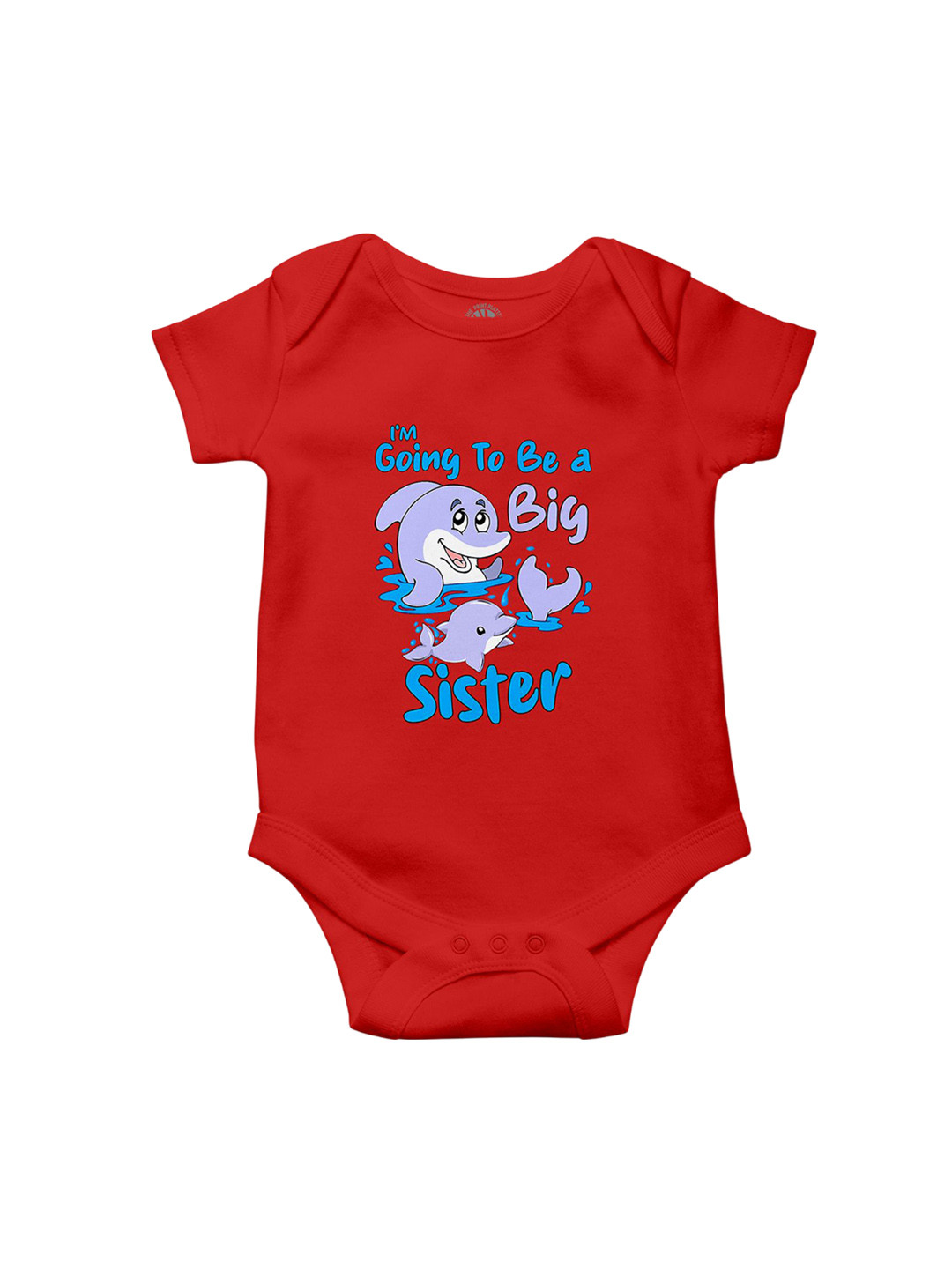 THE PRINT PLATTER Kids Big Sister Printed Cotton Bodysuit with Envelope Neck