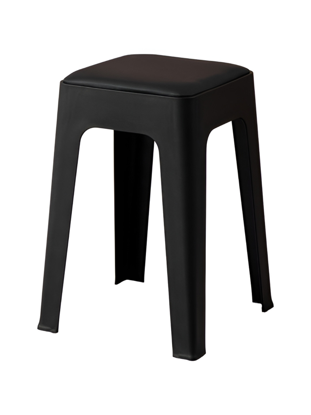 HOMEESSENTIALS Black Stackable Dining Stool With Cushion