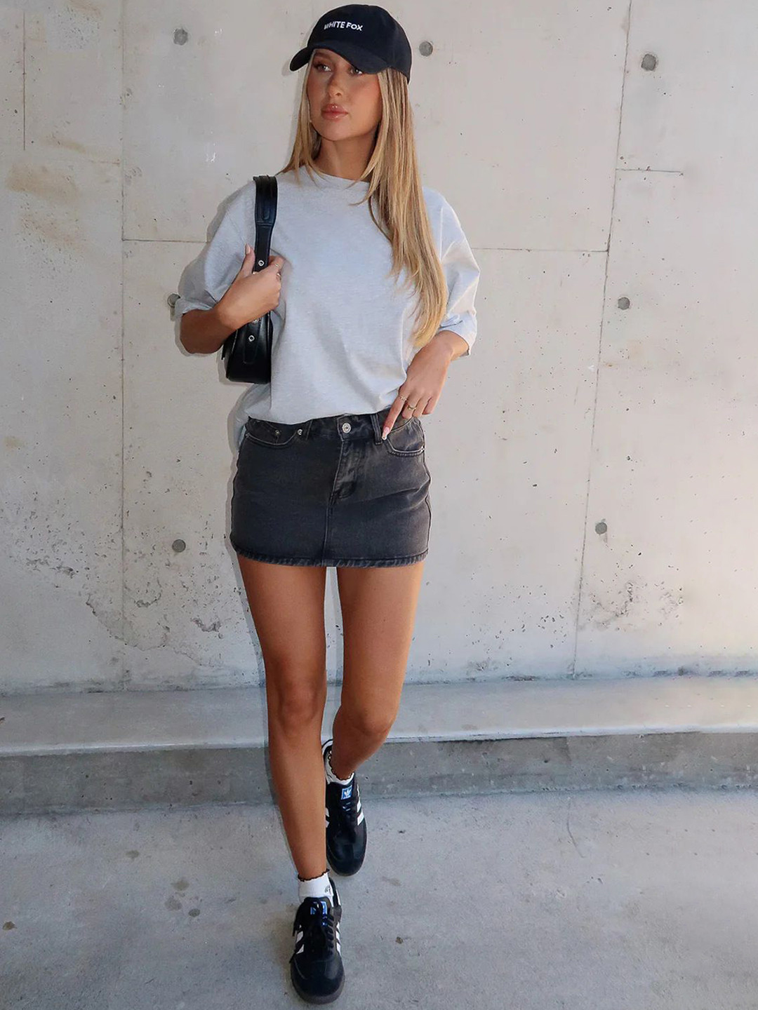 HERE&NOW Classic Dark Wash Denim Mini Skirt