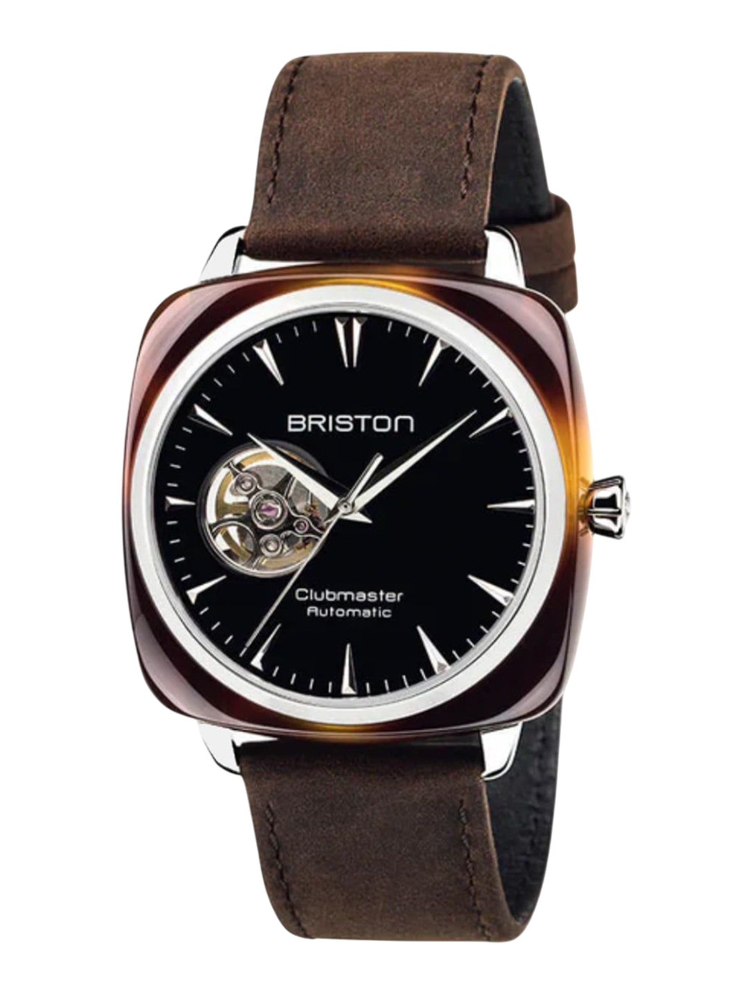BRISTON Clubmaster Iconic Men Leather Straps Analogue Automatic Watch 18740.SA.TI.1.LVC
